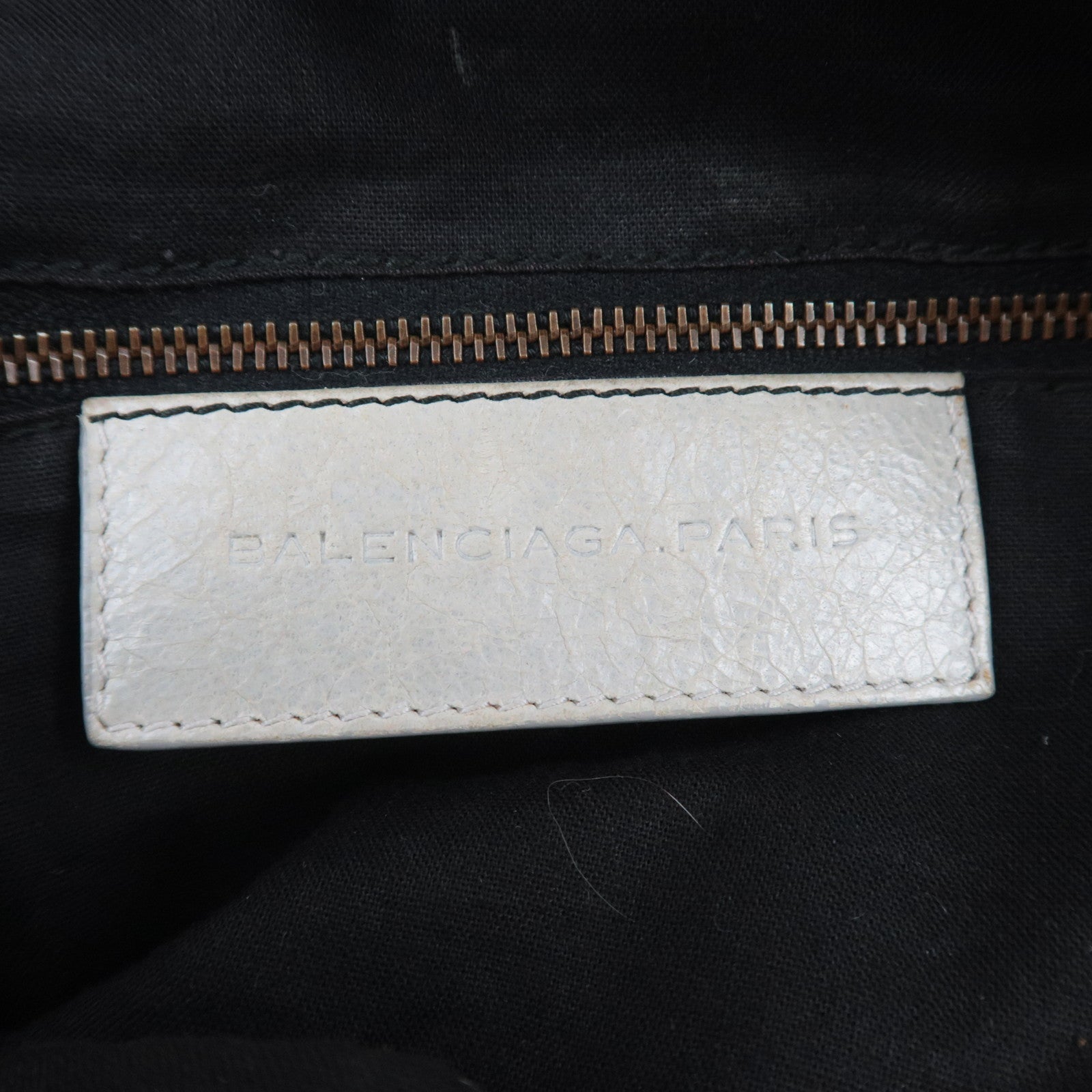 BALENCIAGA The Twiggy 2Way Leather Handbag Light Gray 128523