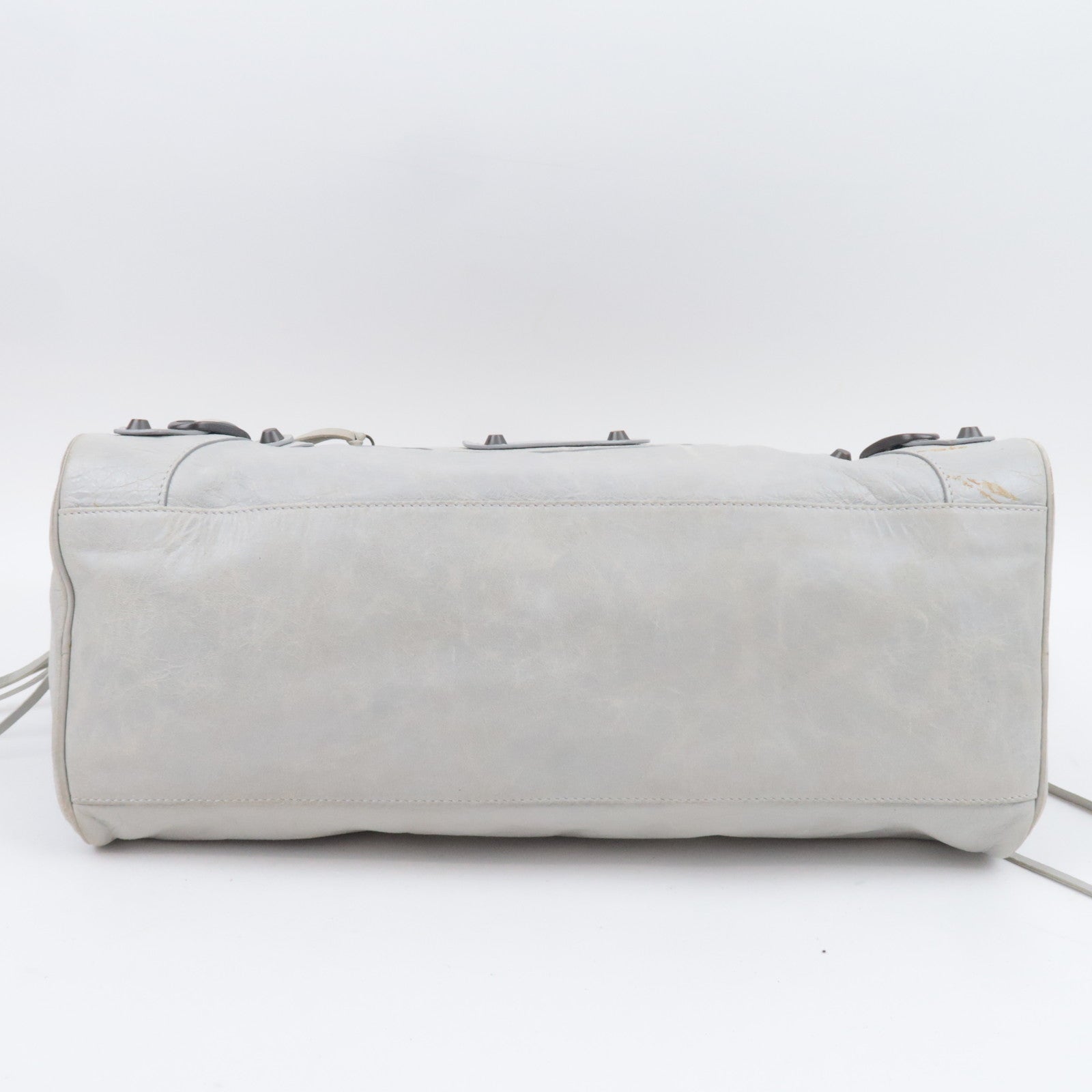 BALENCIAGA The Twiggy 2Way Leather Handbag Light Gray 128523