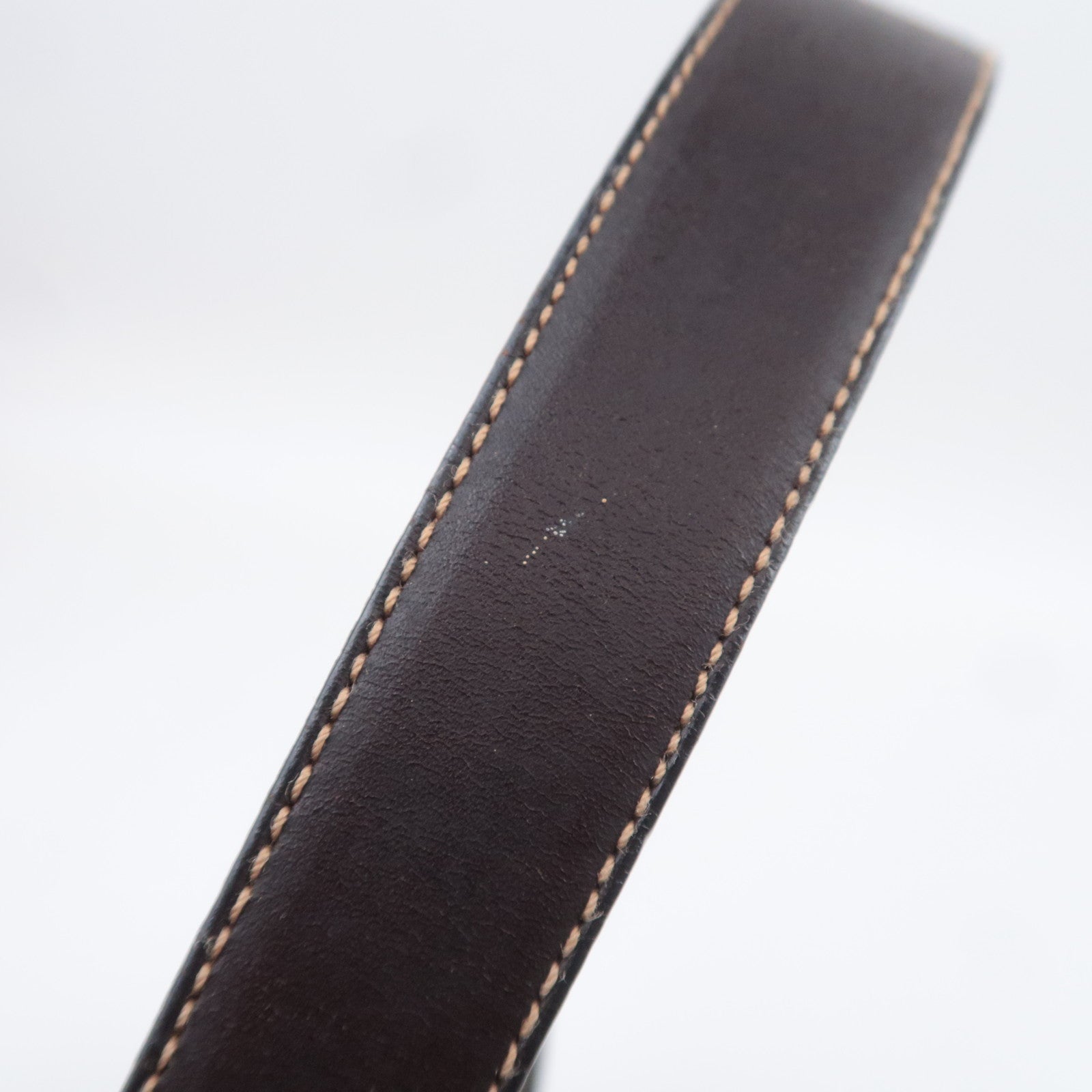 FENDI Zucca Canvas Leather Shoulder Bag Brown