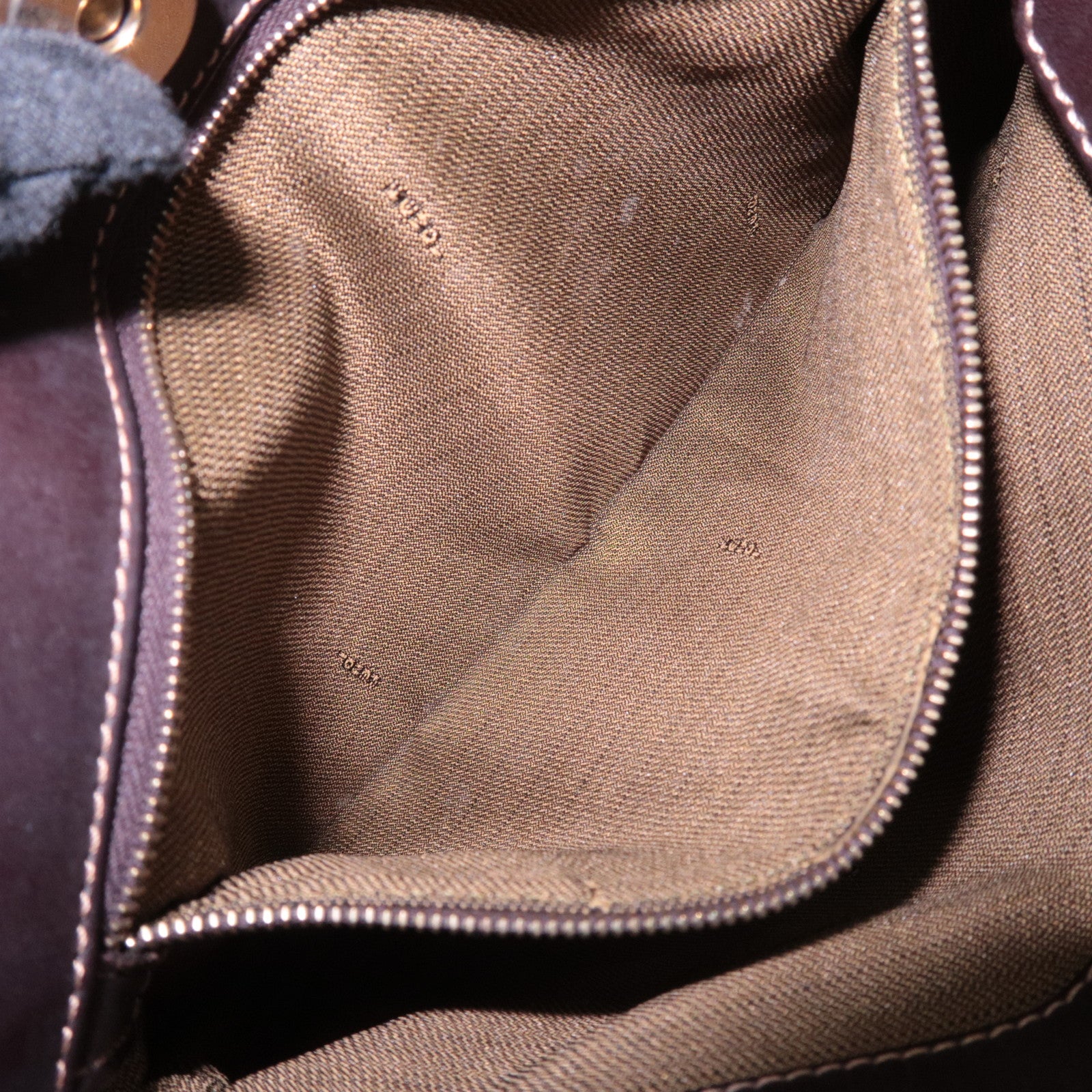 FENDI Zucca Canvas Leather Shoulder Bag Brown