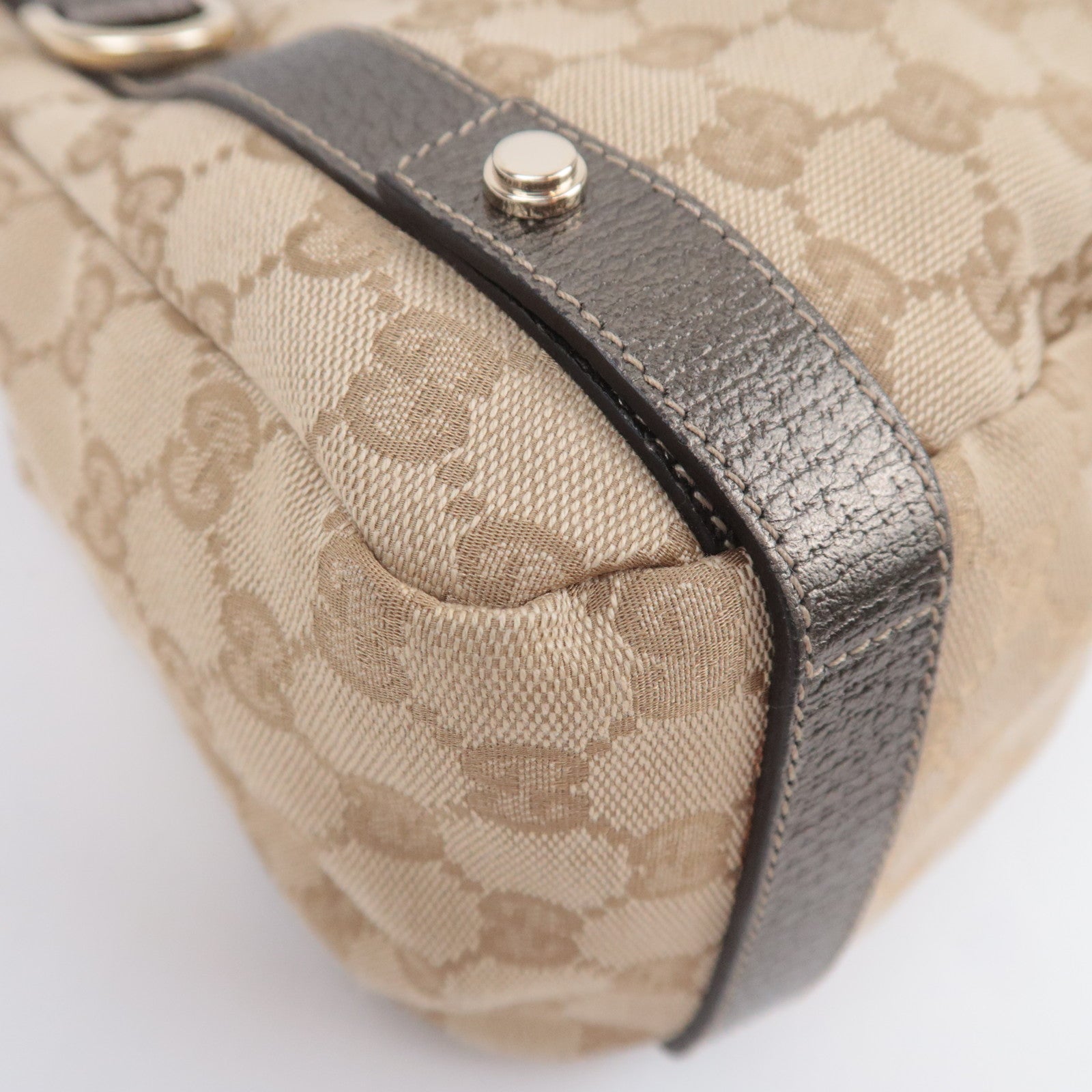 GUCCI Abby GG Canvas Tote Bag Beige Bronze 130736