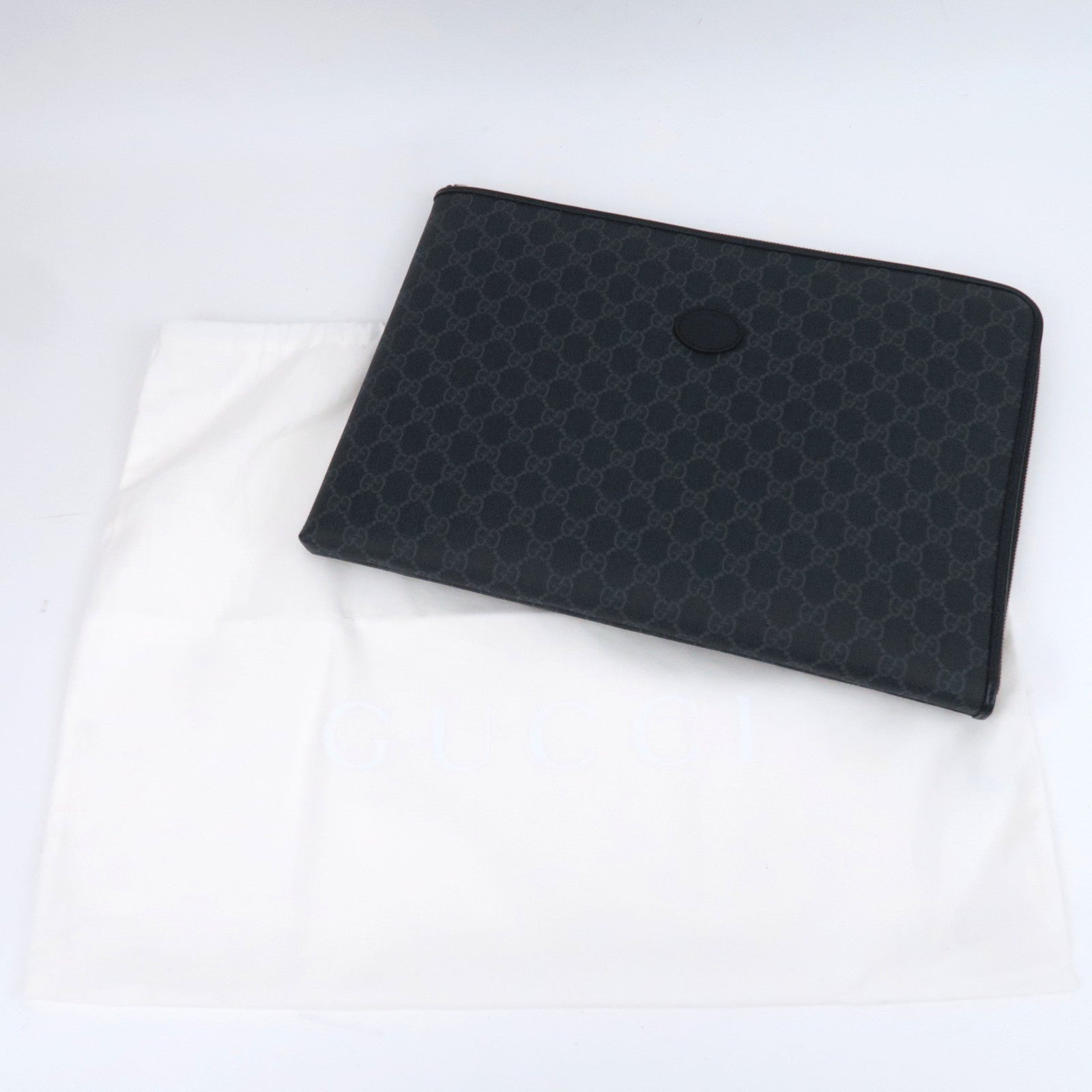 GUCCI GG Supreme Clutch Bag Black 792117