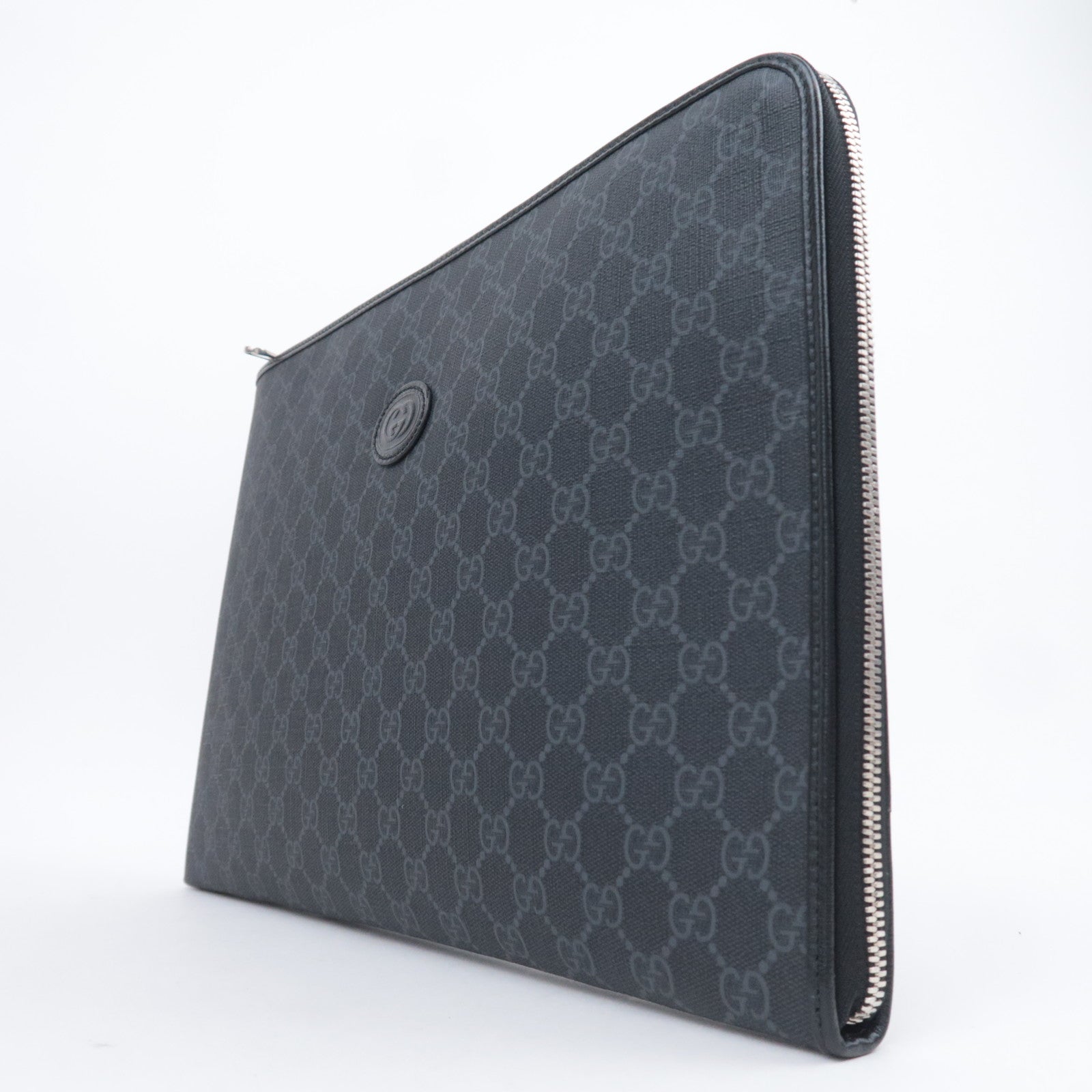 GUCCI GG Supreme Clutch Bag Black 792117