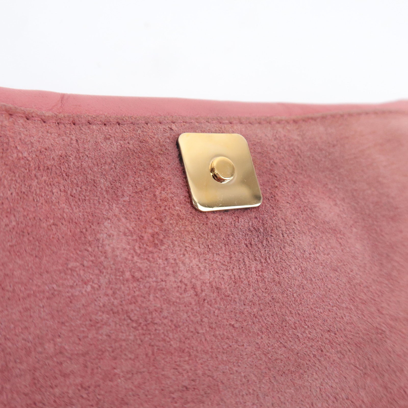 FENDI Leather Chain Shoulder Bag Pink 8M0276