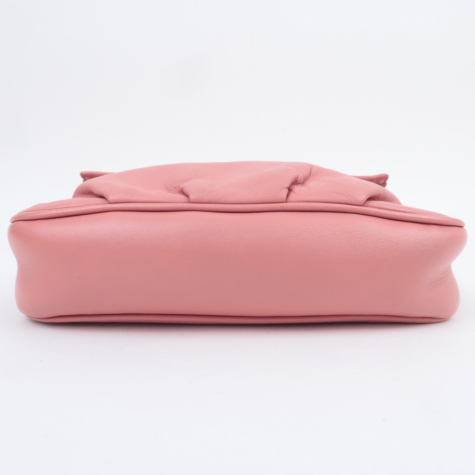 FENDI Leather Chain Shoulder Bag Pink 8M0276