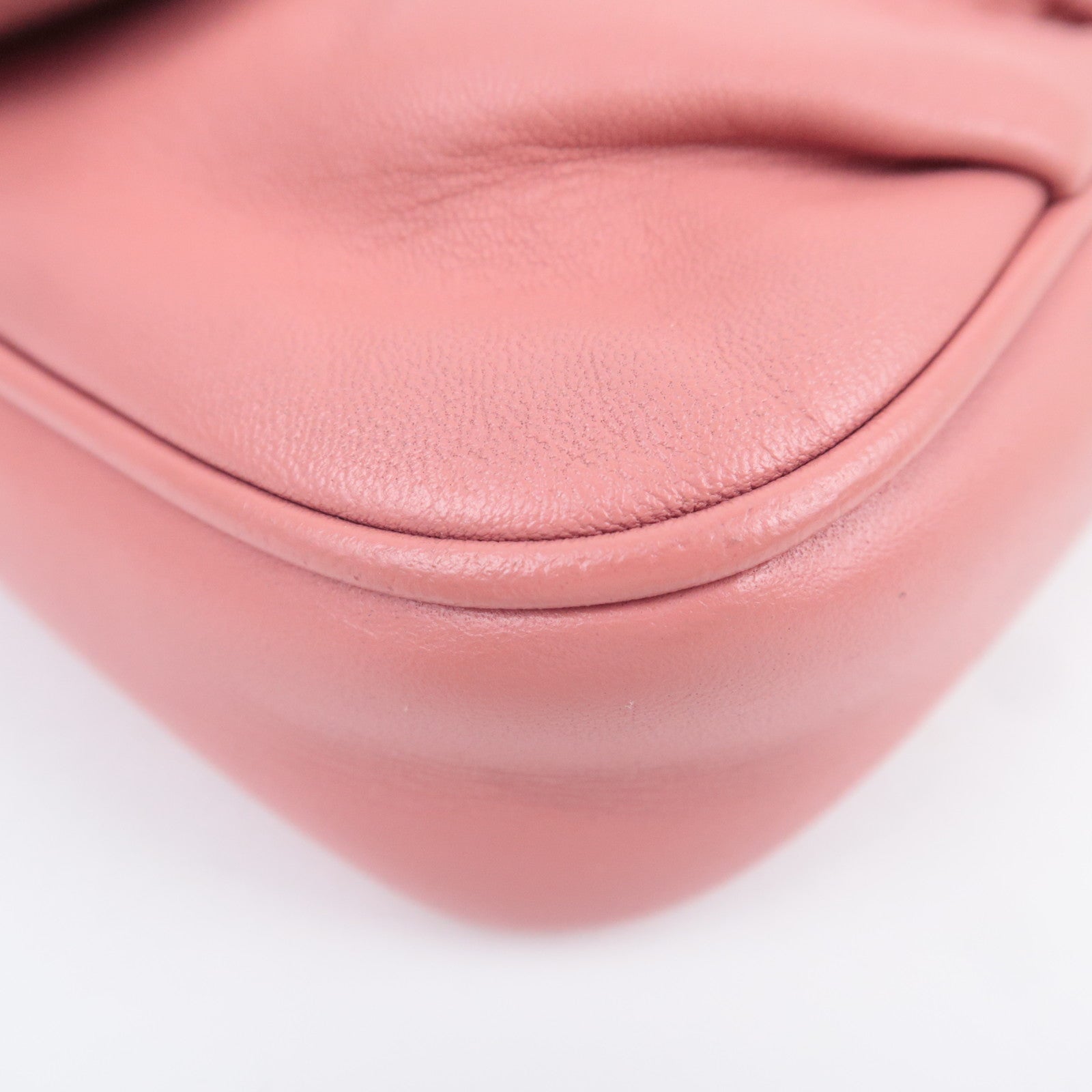 FENDI Leather Chain Shoulder Bag Pink 8M0276
