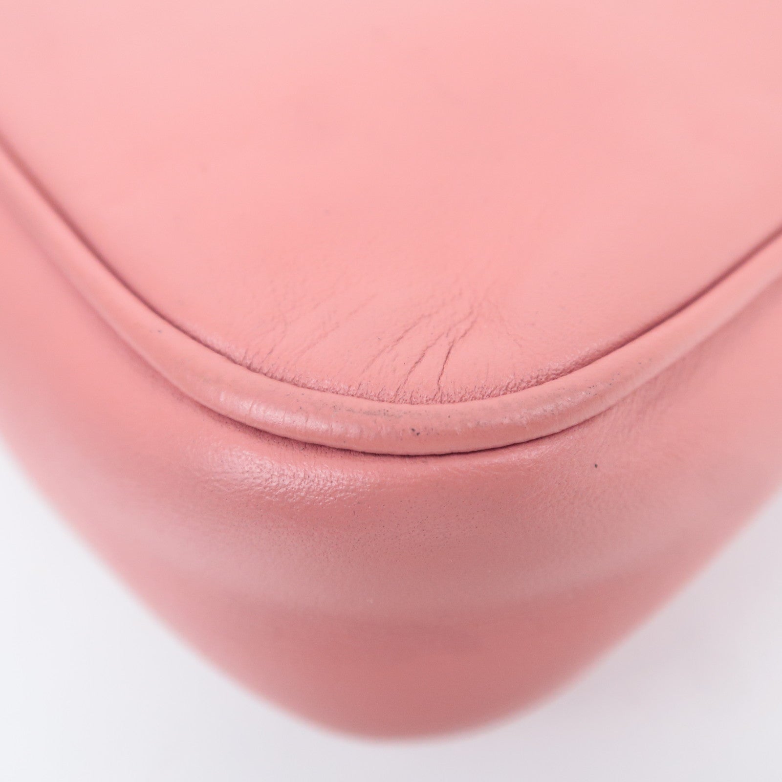 FENDI Leather Chain Shoulder Bag Pink 8M0276