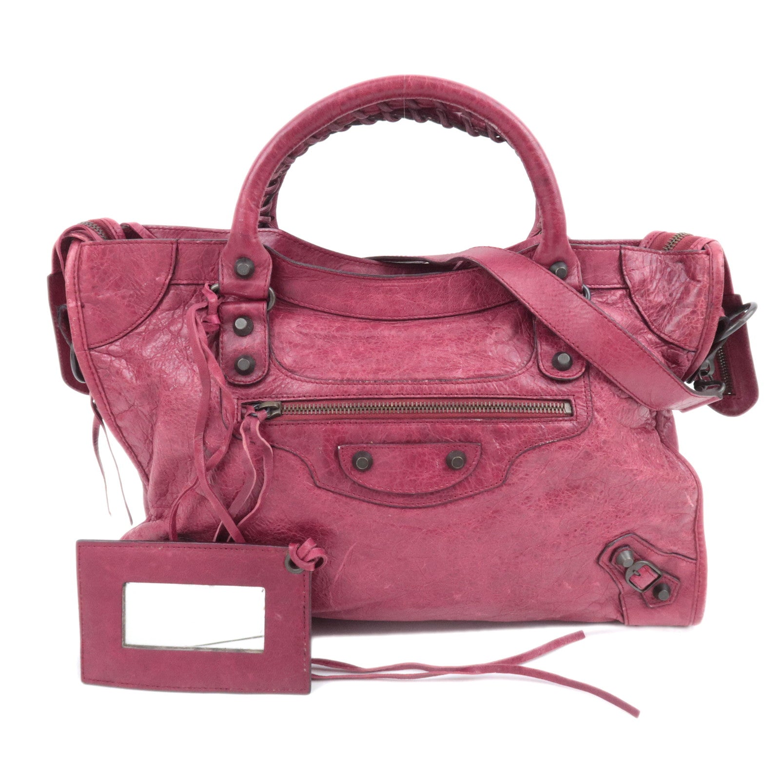 BALENCIAGA The City 2Way Leather Shoulder Bag Red 11574890839