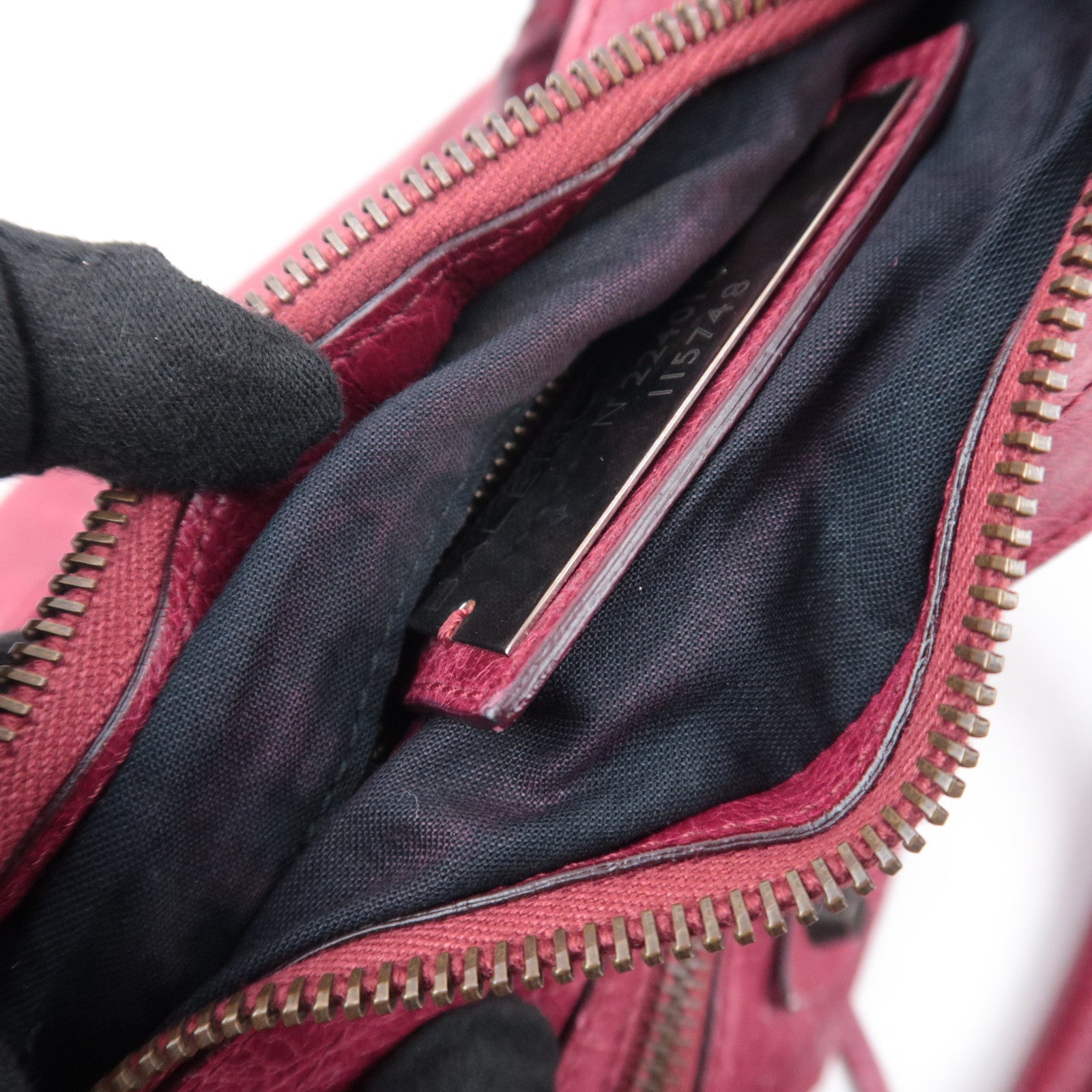 BALENCIAGA The City 2Way Leather Shoulder Bag Red 115748