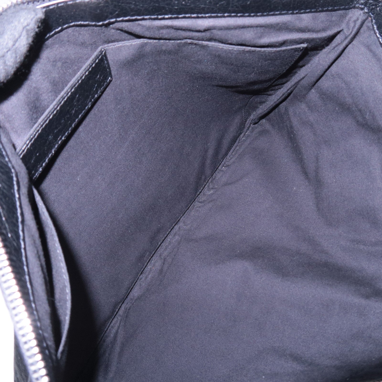 BALENCIAGA Classic Clip L Leather Clutch Bag Black 273023