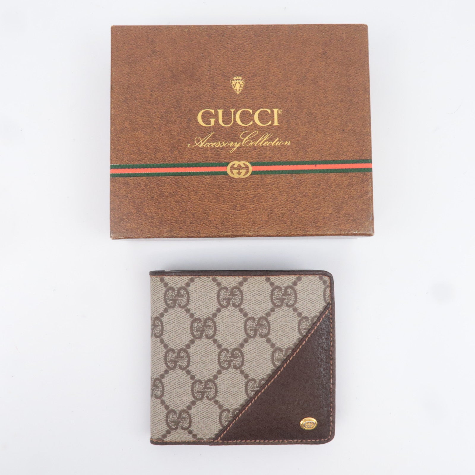 GUCCI Old Gucci GG Plus Wallet Brown 01.03.411