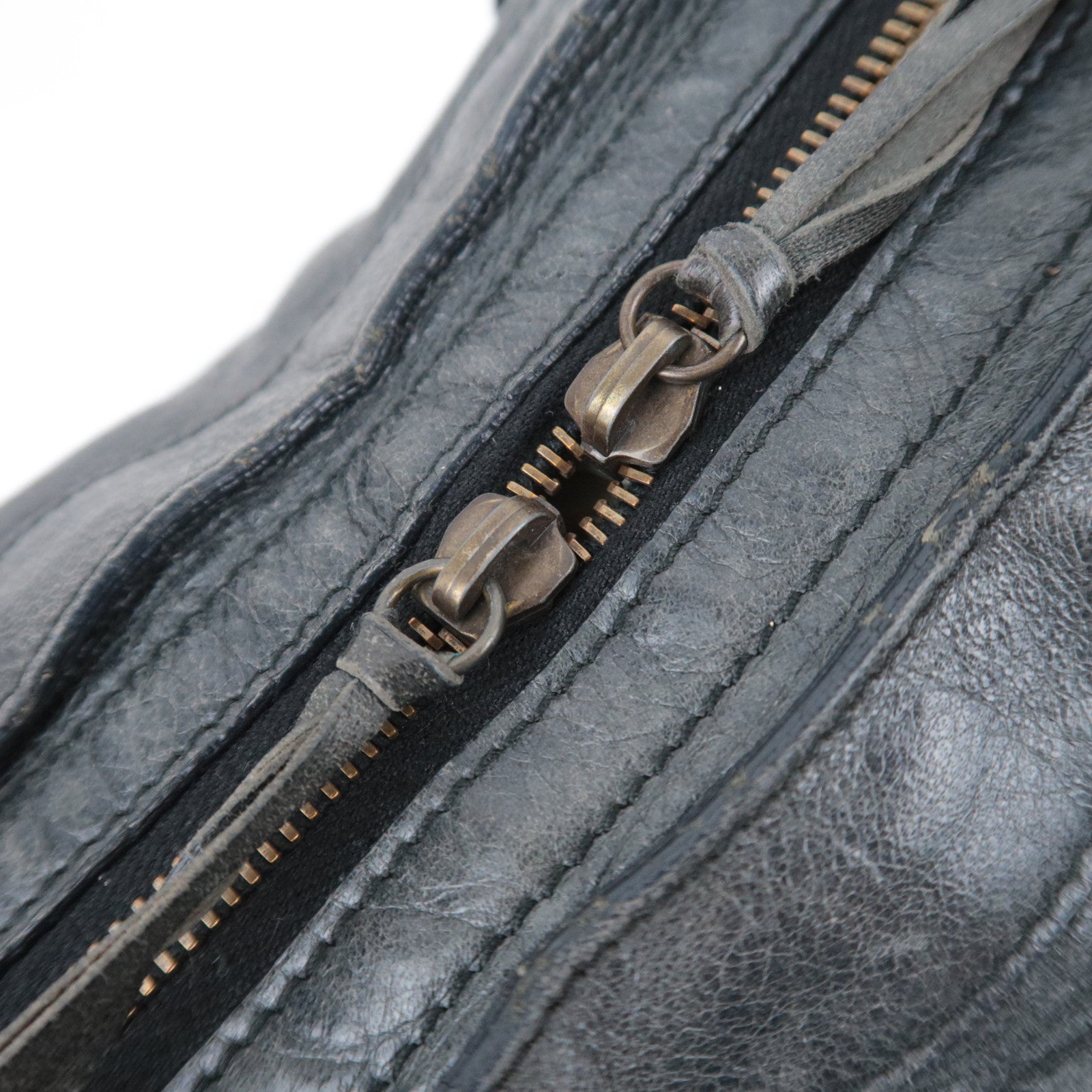 BALENCIAGA The City 2Way Leather Shoulder Bag Gray 115748