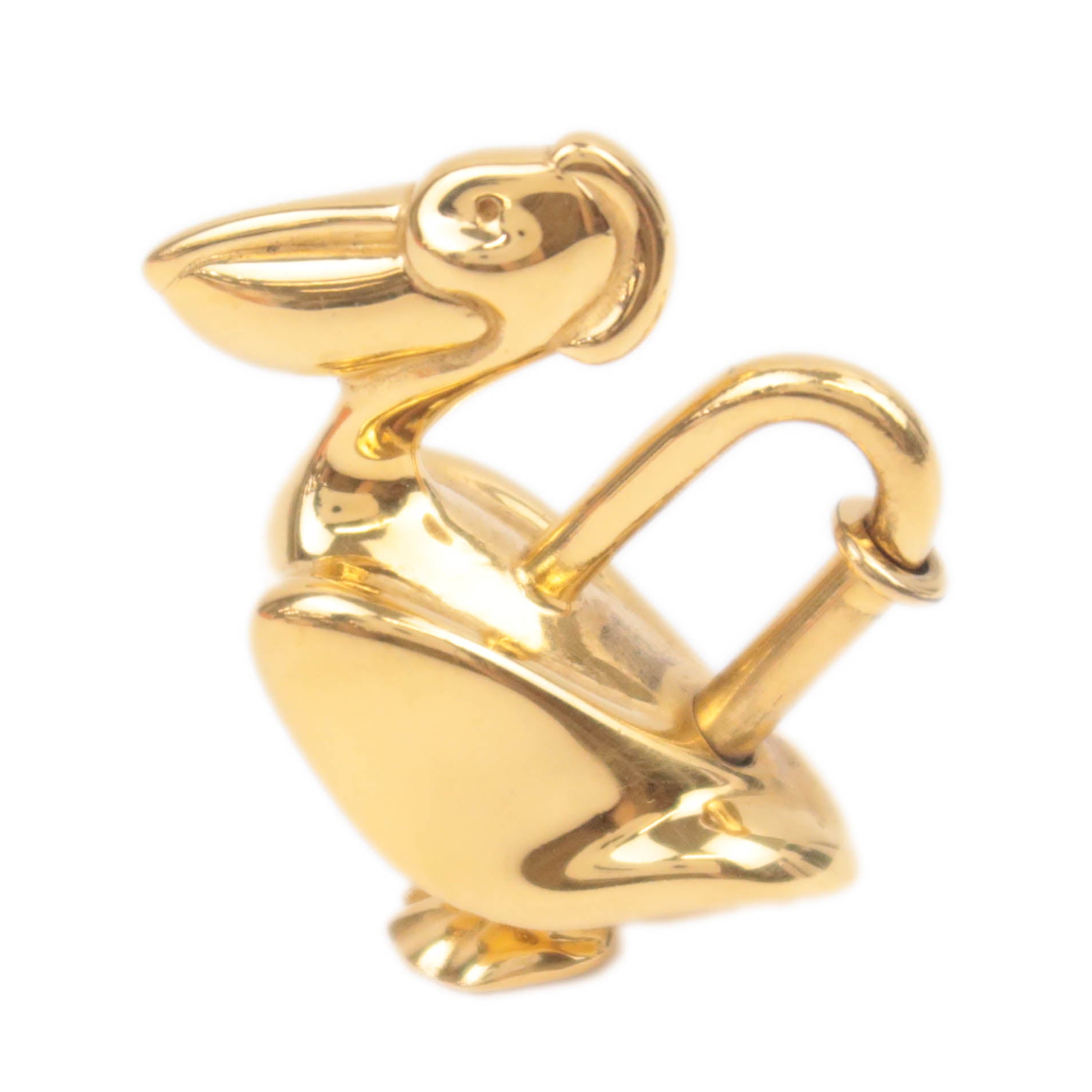 HERMES Pelican Charm Lock Gold Color90891