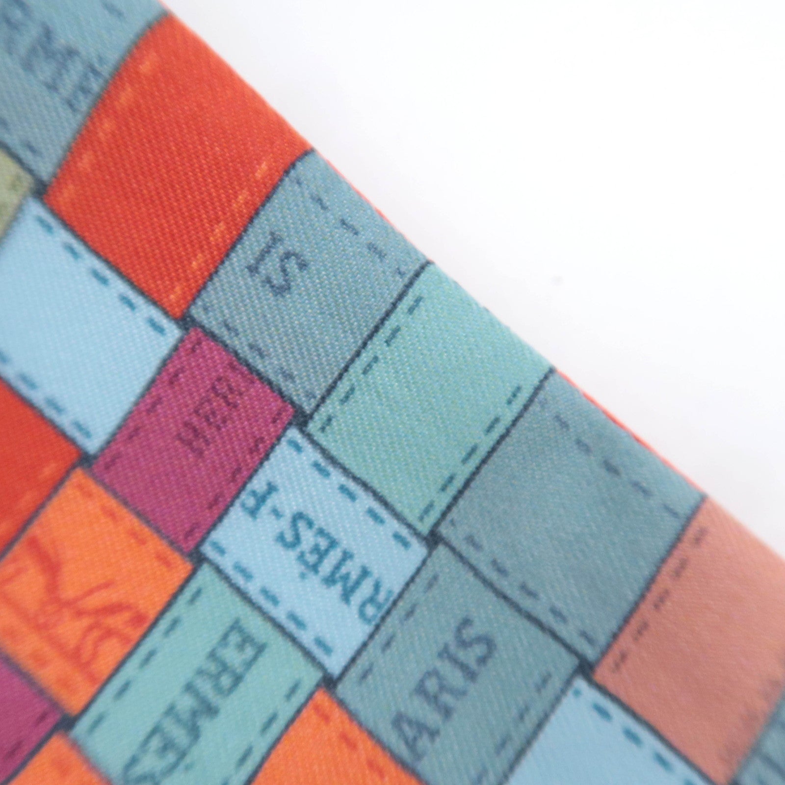 HERMES Twilly Scarf Bolduc au Carre 100% Silk Orange Blue