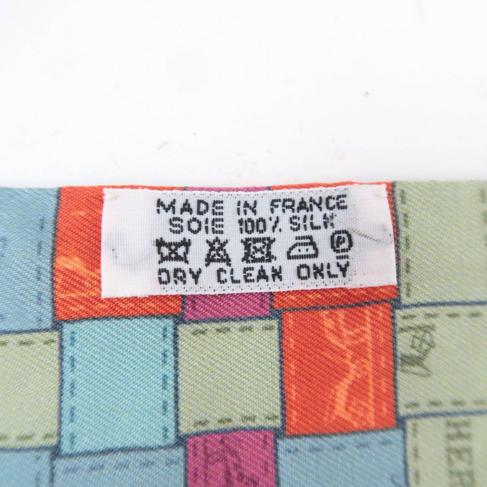 HERMES Twilly Scarf Bolduc au Carre 100% Silk Orange Blue
