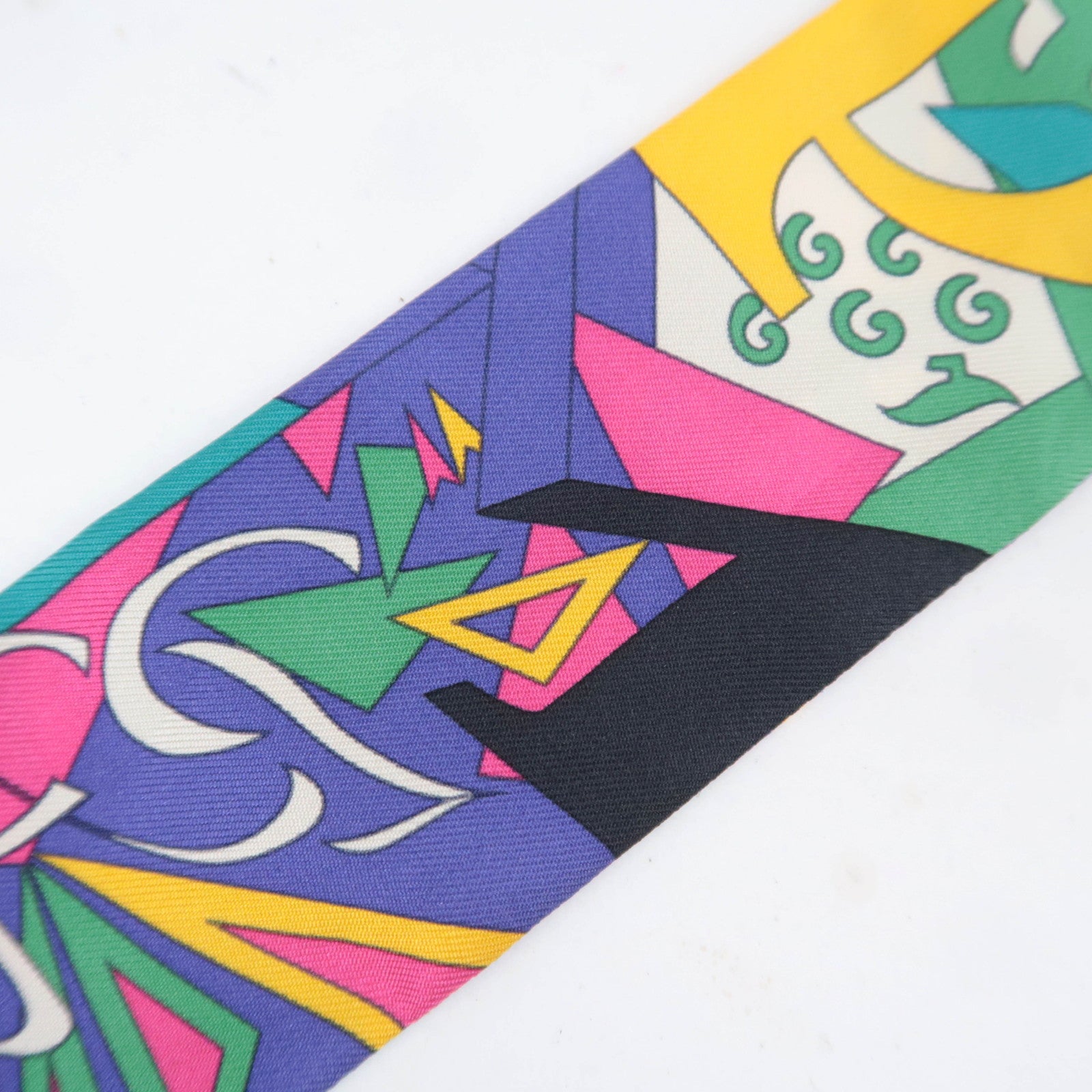 HERMES Twilly Scarf Factory Suite 100% Silk Multicolor