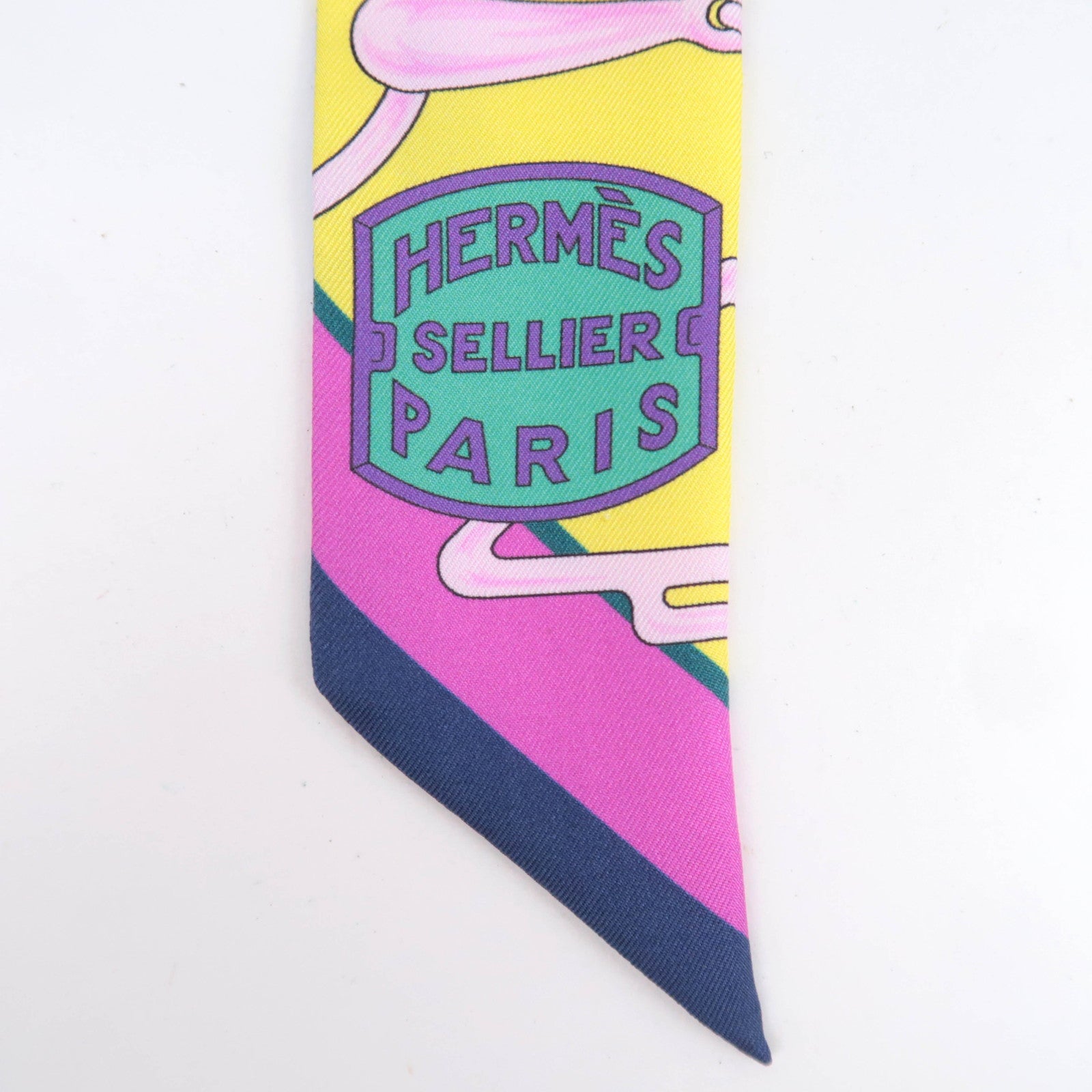 HERMES Twilly Scarf Camails 100% Silk Multicolor