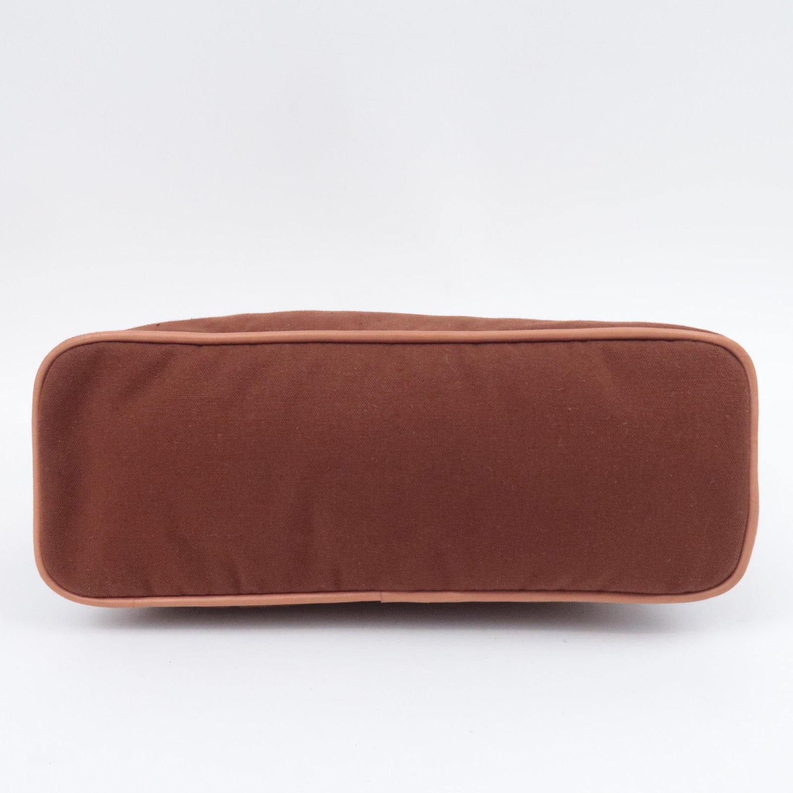 HERMES Bolide Pouch GM (30) Canvas Leather Clutch Bag Brown