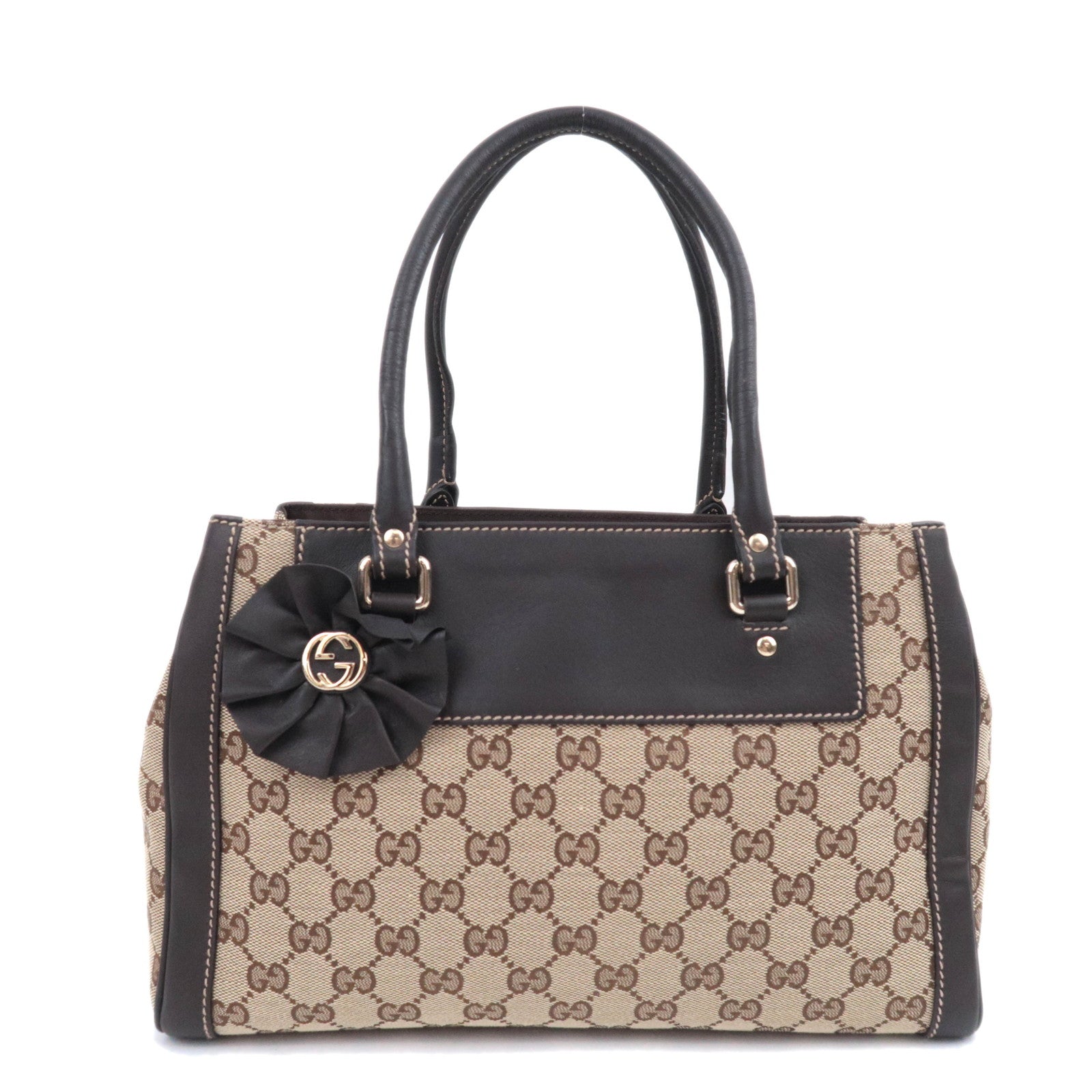 GUCCI GG Canvas Handbag Beige Brown 19024790918