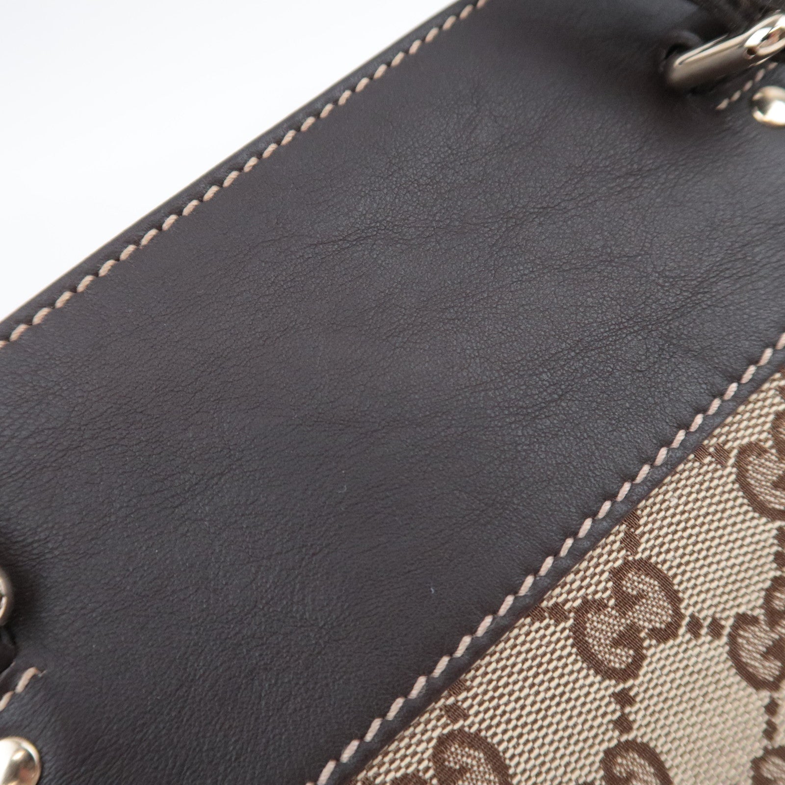 GUCCI GG Canvas Handbag Beige Brown 190247