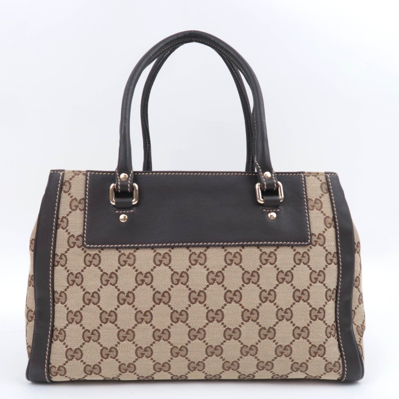 GUCCI GG Canvas Handbag Beige Brown 190247