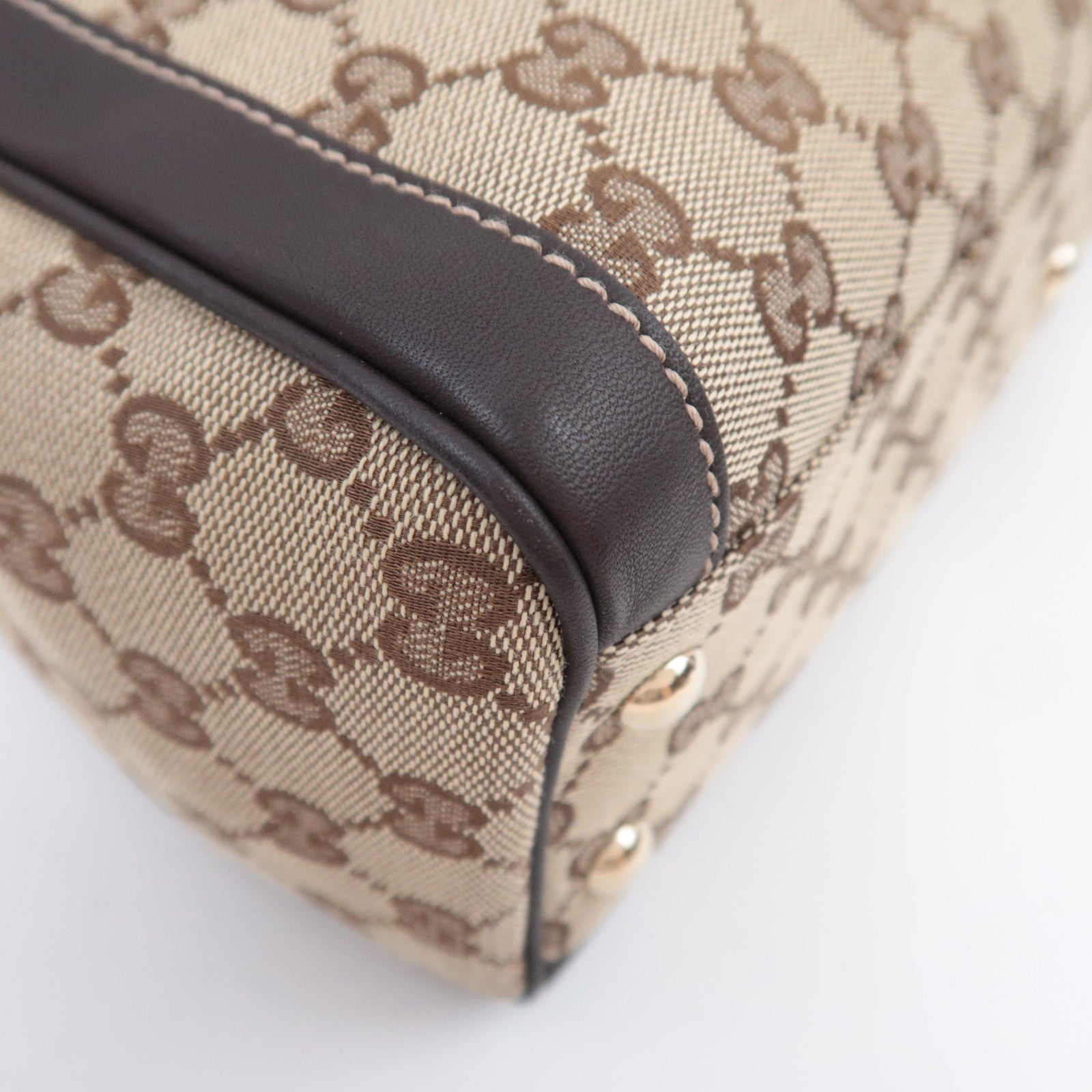 GUCCI GG Canvas Handbag Beige Brown 190247