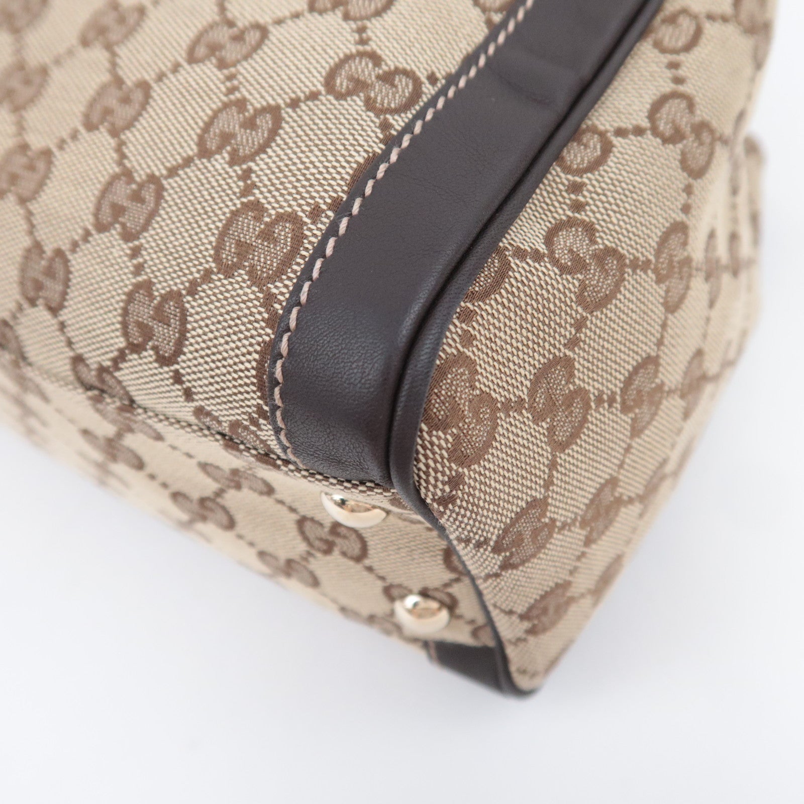 GUCCI GG Canvas Handbag Beige Brown 190247