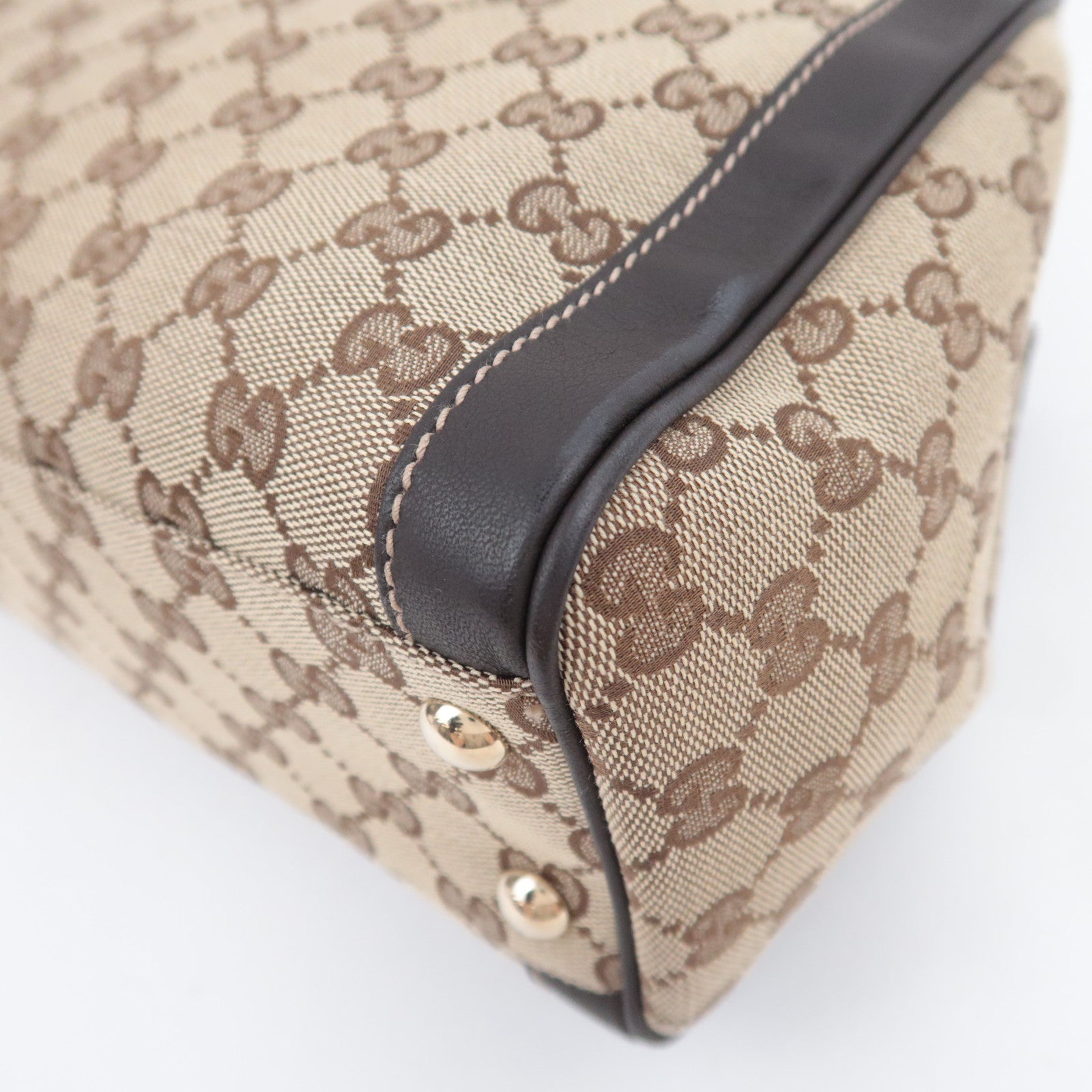 GUCCI GG Canvas Handbag Beige Brown 190247