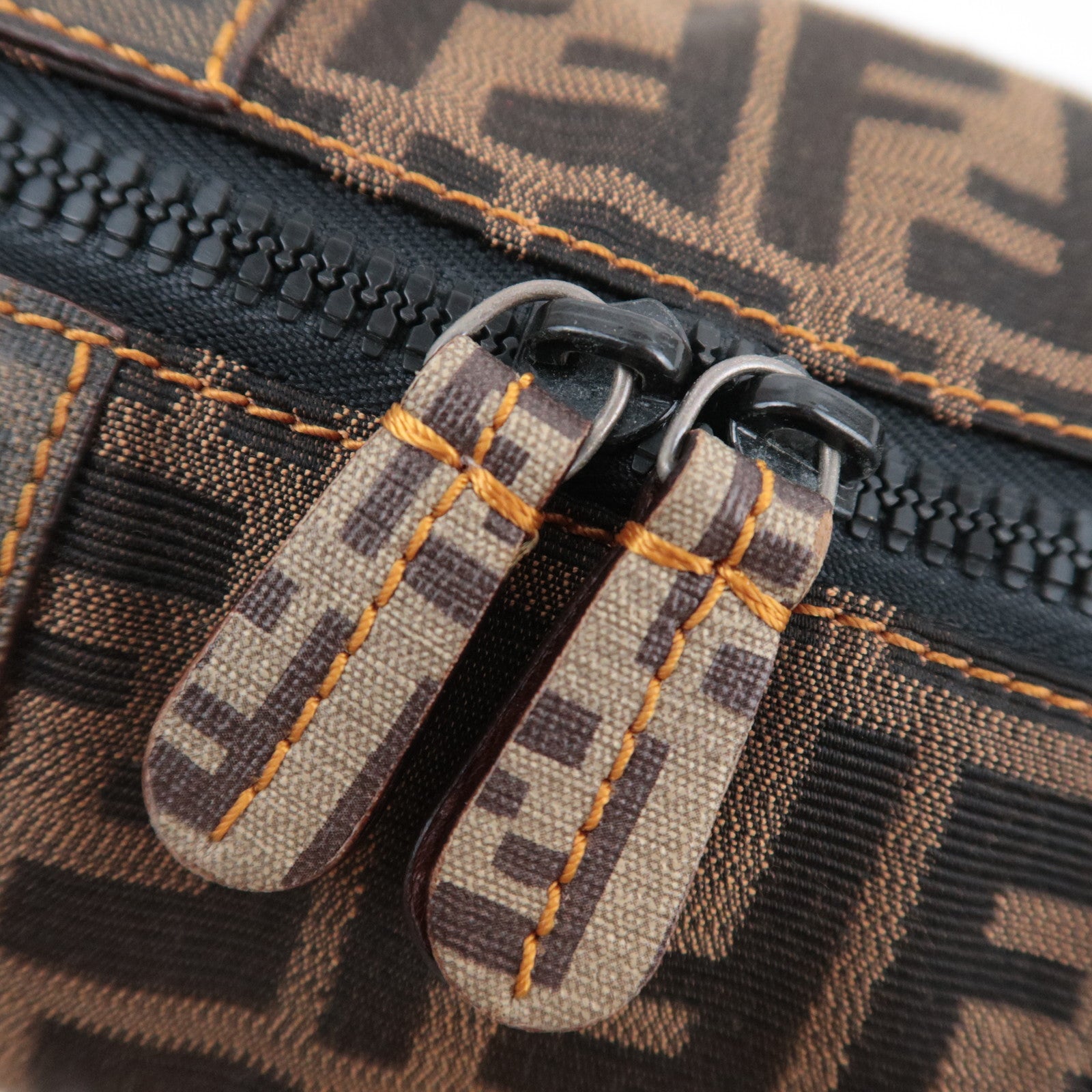 FENDI Zucca Zucchino PVC Boston Bag Brown 8BL095