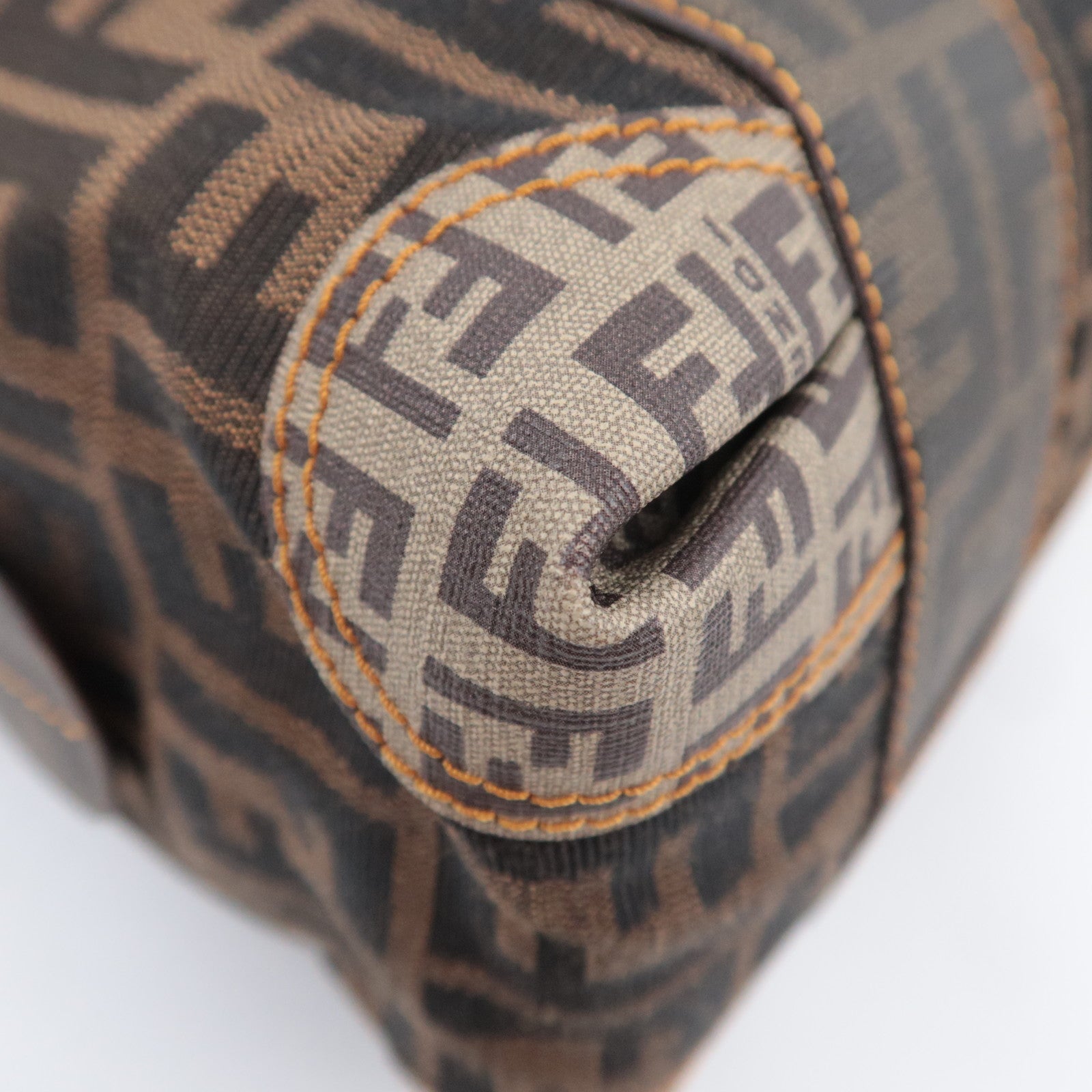 FENDI Zucca Zucchino PVC Boston Bag Brown 8BL095