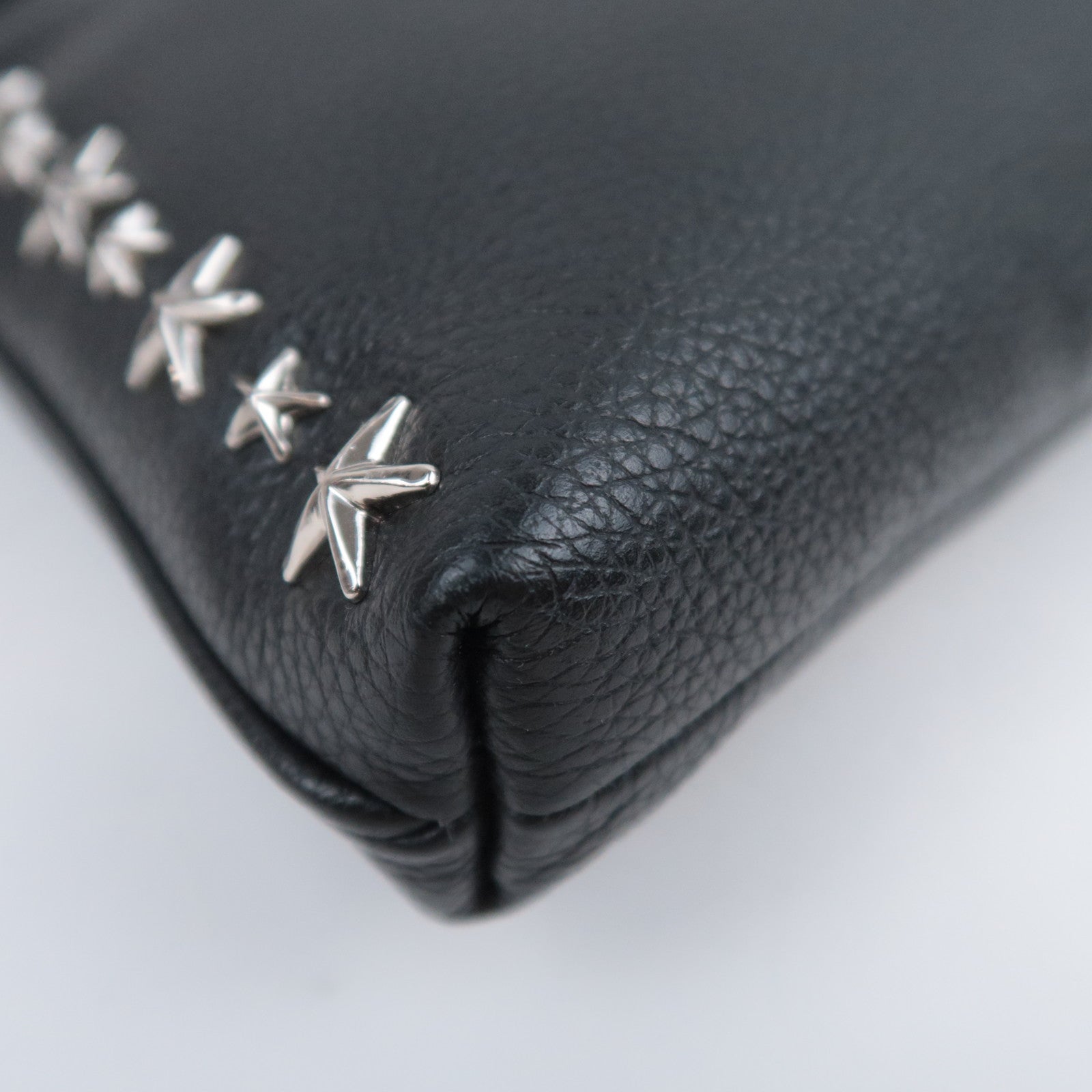 JIMMY CHOO Star Studs Leather Shoulder Bag Black