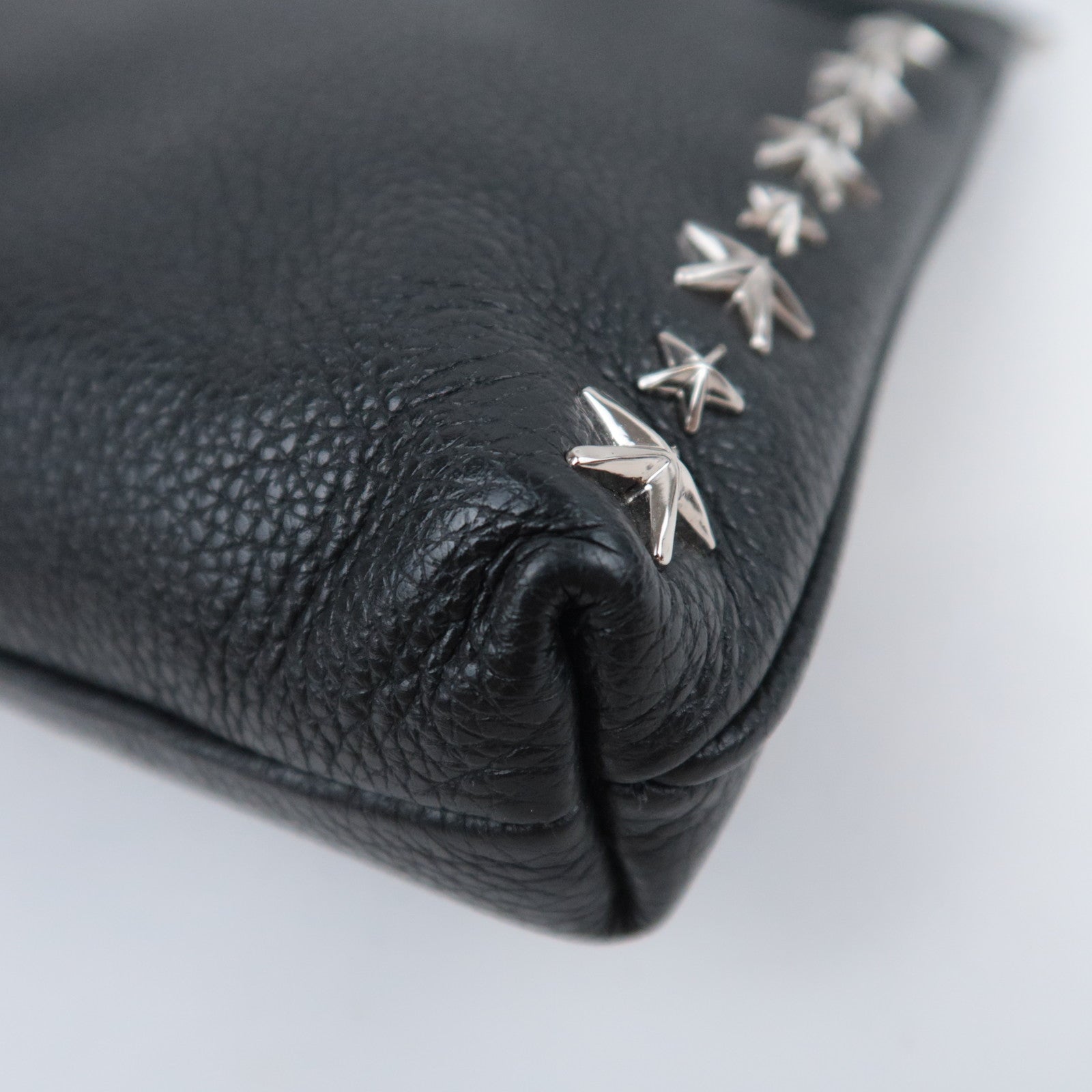 JIMMY CHOO Star Studs Leather Shoulder Bag Black