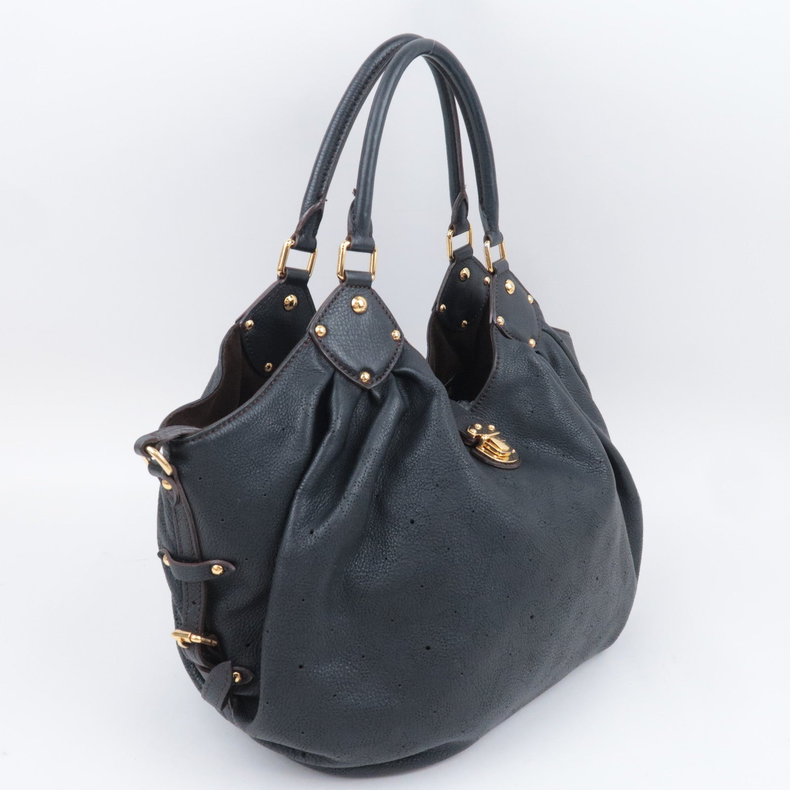 Louis Vuitton Monogram Mahina L Shoulder Bag Noir M95765