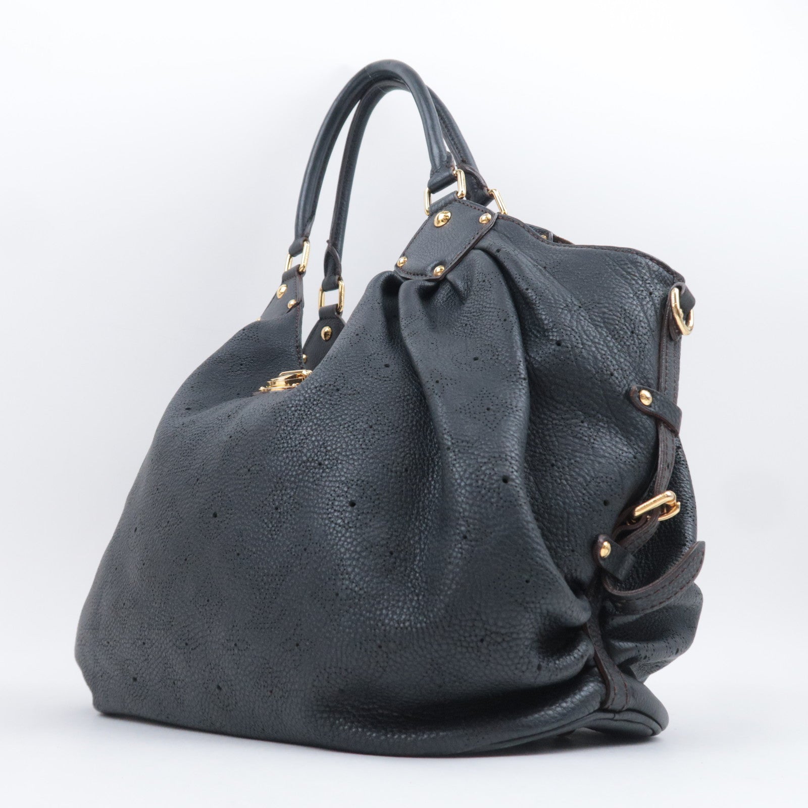 Louis Vuitton Monogram Mahina L Shoulder Bag Noir M95765