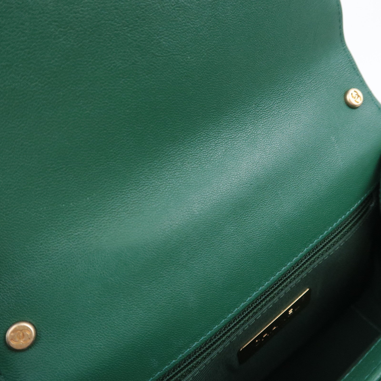 CHANEL 19 Dixneuf 2Way Chain Shoulder Bag Lambskin Green Gold HDW