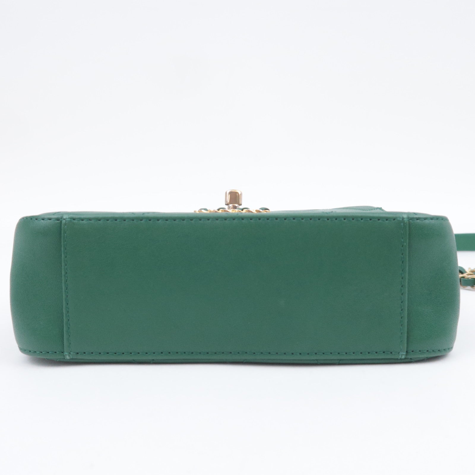 CHANEL 19 Dixneuf 2Way Chain Shoulder Bag Lambskin Green Gold HDW