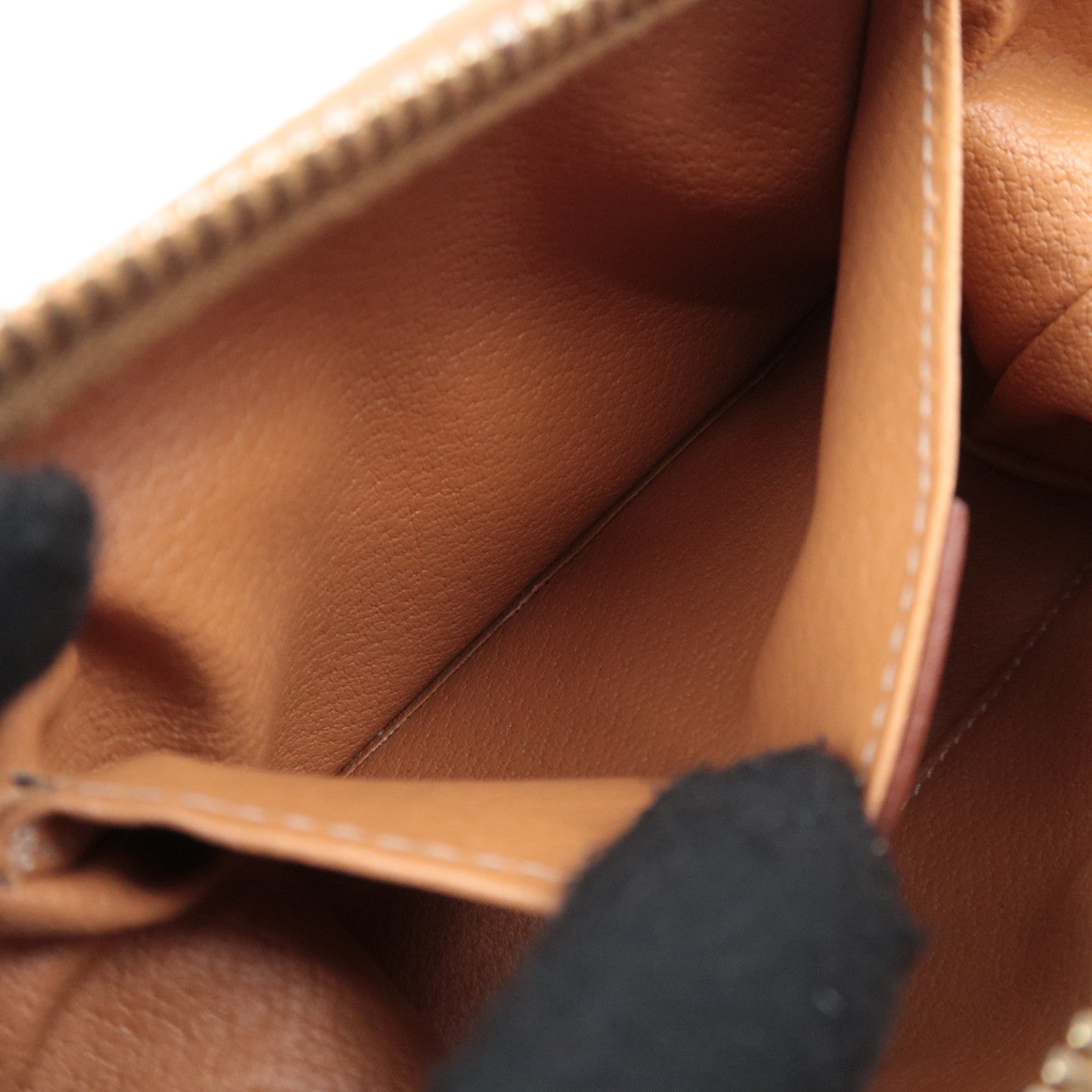 CELINE Macadam PVC Leather Cosmetic Pouch Brown