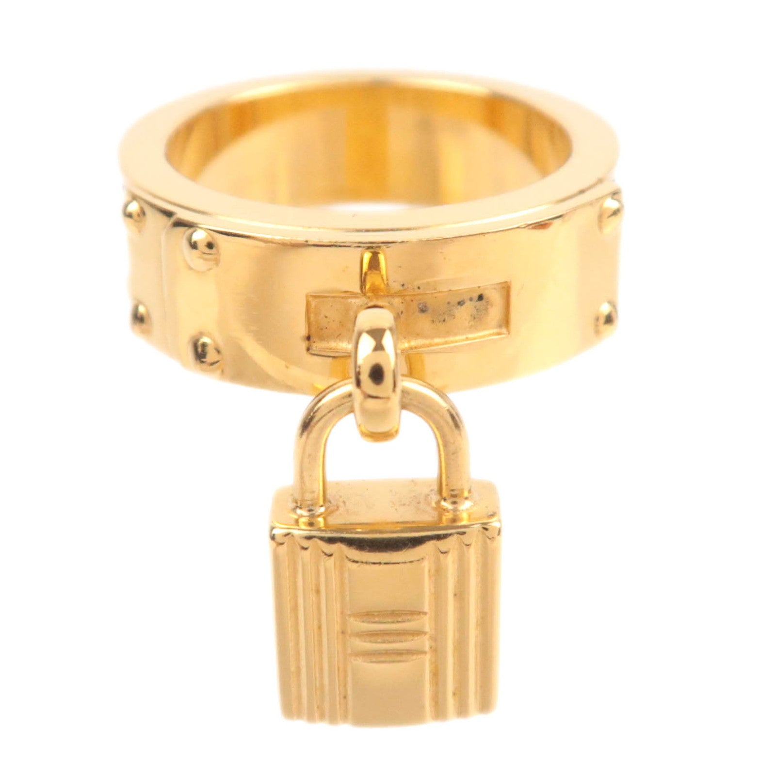 HERMES Kelly Scarf Ring Gold Red90974