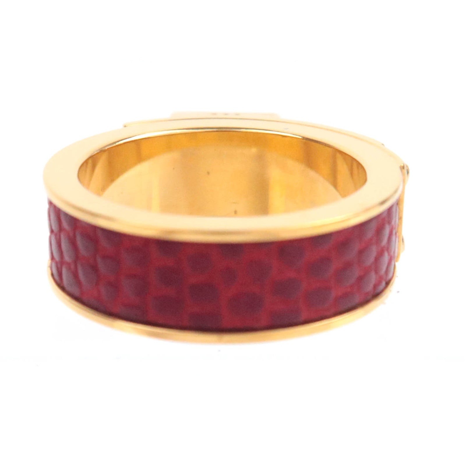 HERMES Kelly Scarf Ring Gold Red