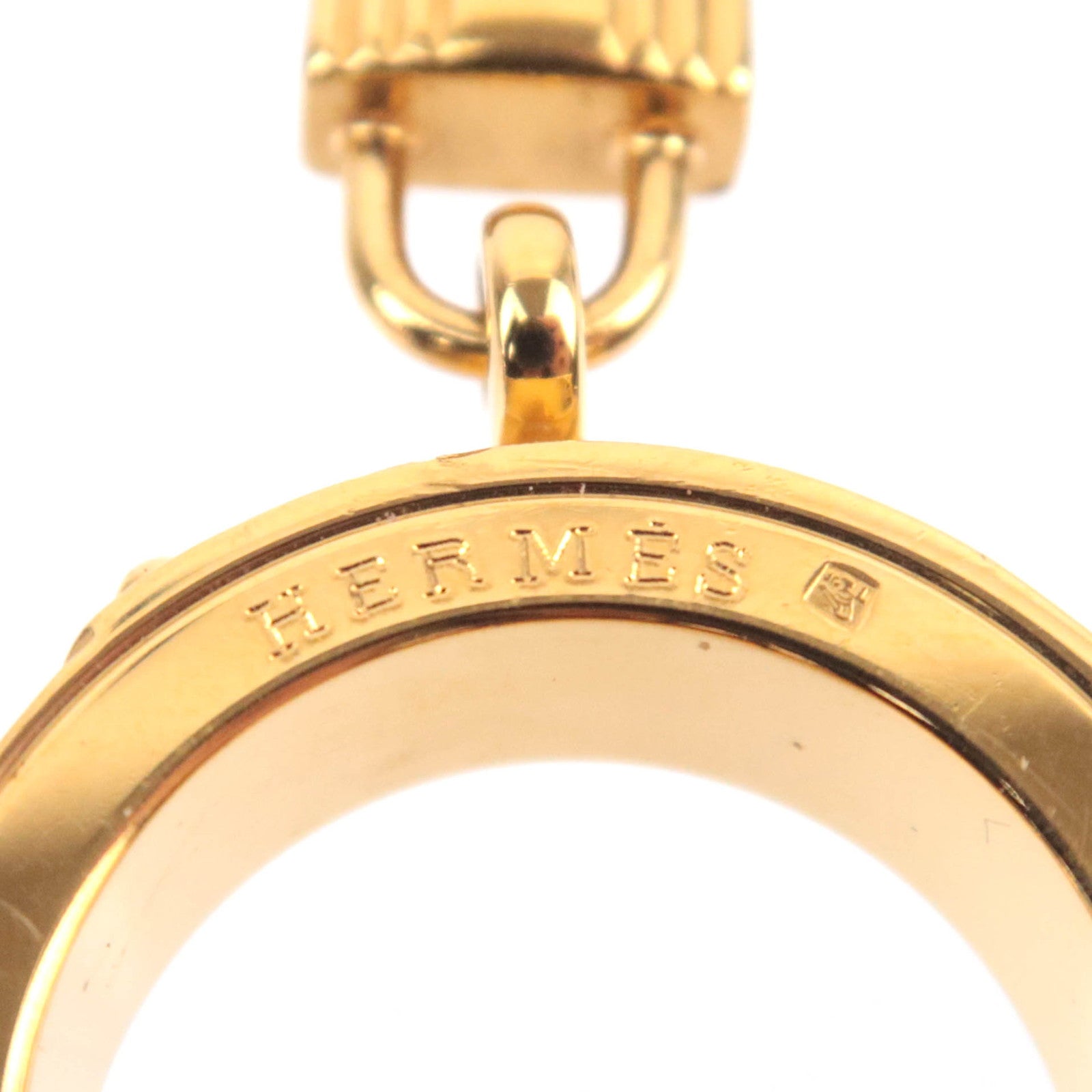 HERMES Kelly Scarf Ring Gold Red