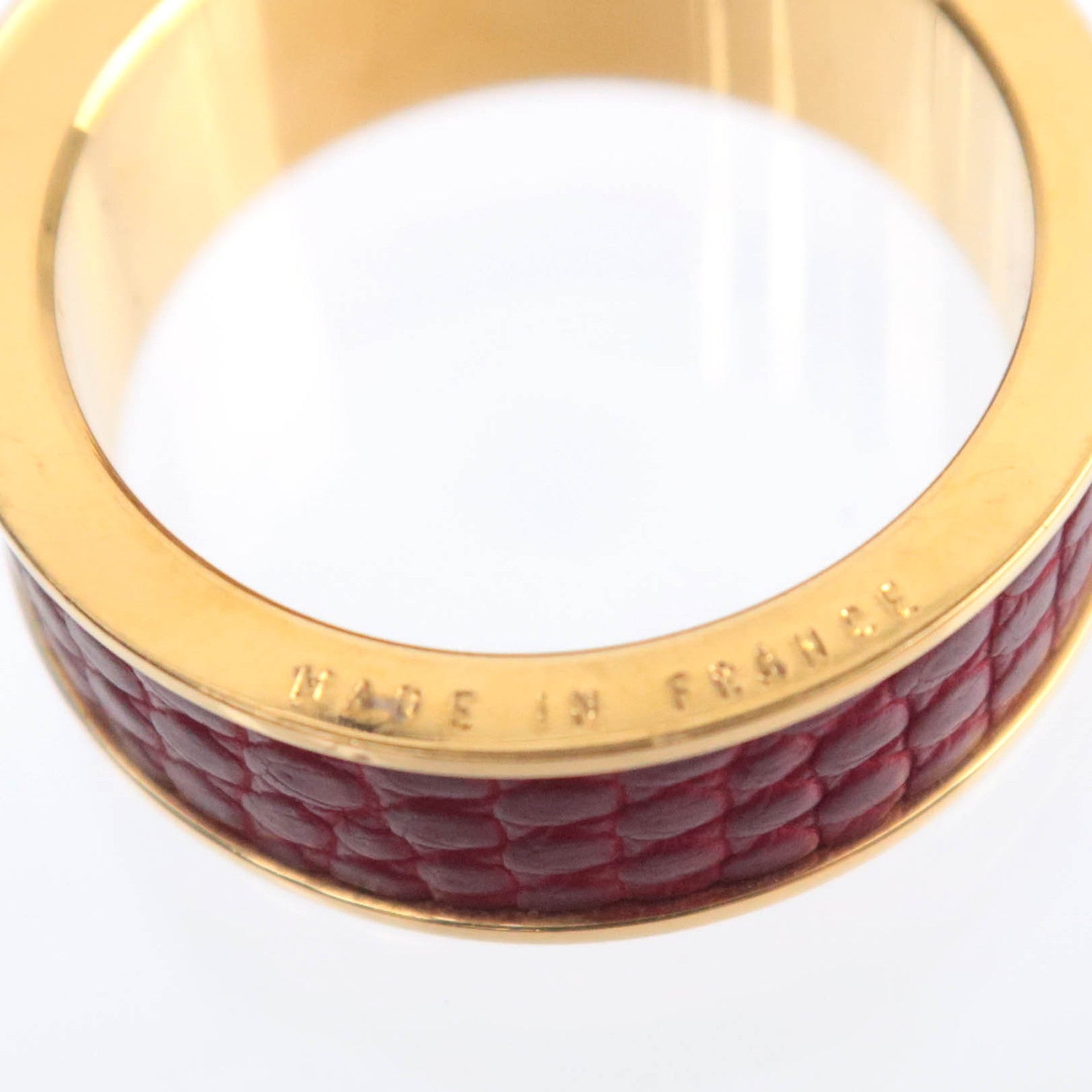 HERMES Kelly Scarf Ring Gold Red