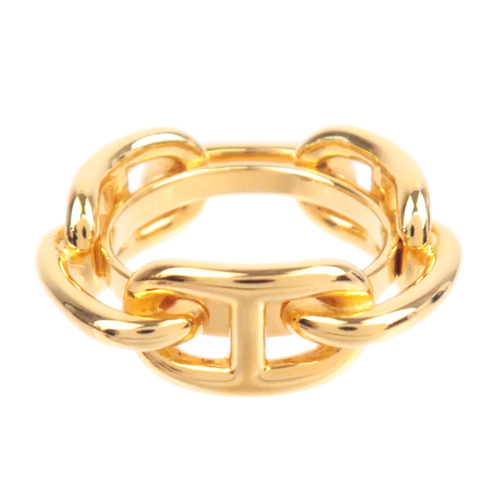 HERMES Chaine D'Ancre Scarf Ring Gold Color90975