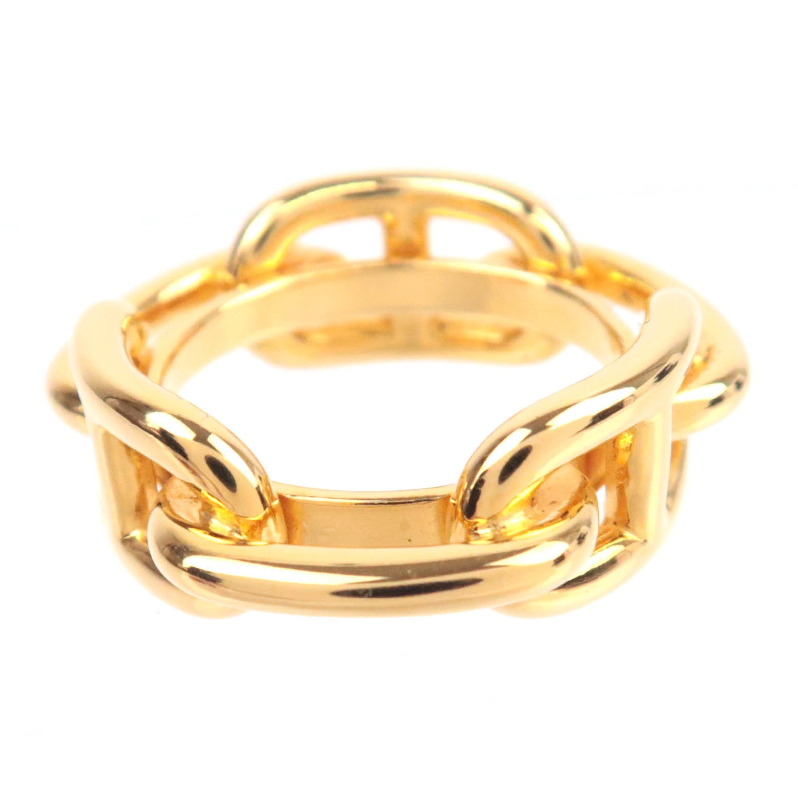 HERMES Chaine D'Ancre Scarf Ring Gold Color