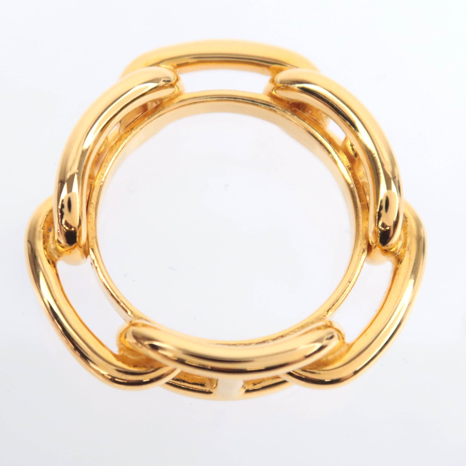 HERMES Chaine D'Ancre Scarf Ring Gold Color