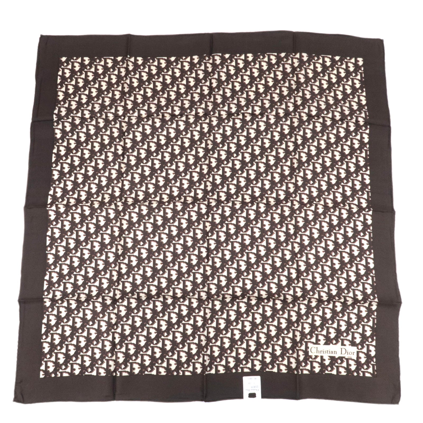 Christian Dior Trotter Scarf 100% Silk Brown90994