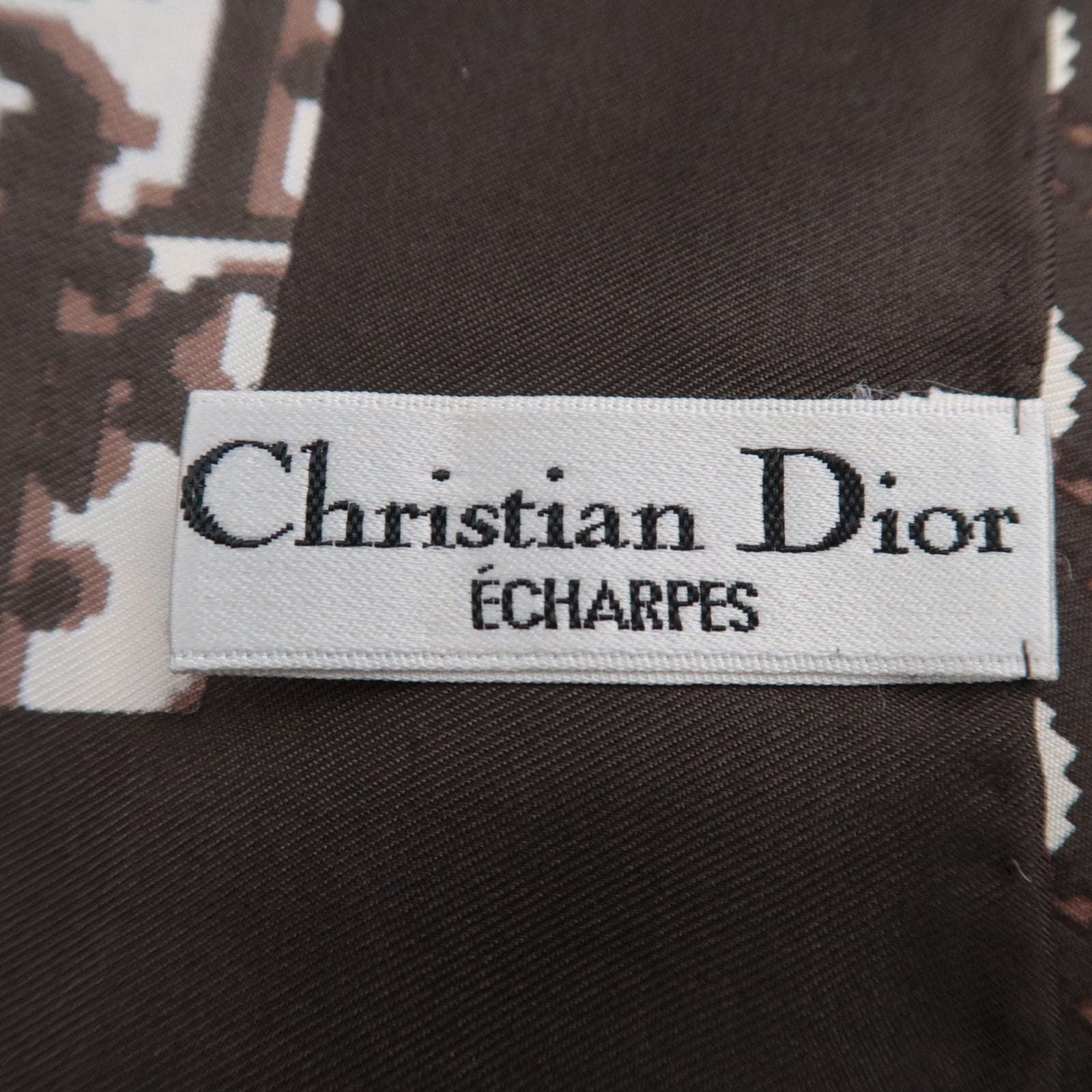 Christian Dior Trotter Scarf 100% Silk Brown