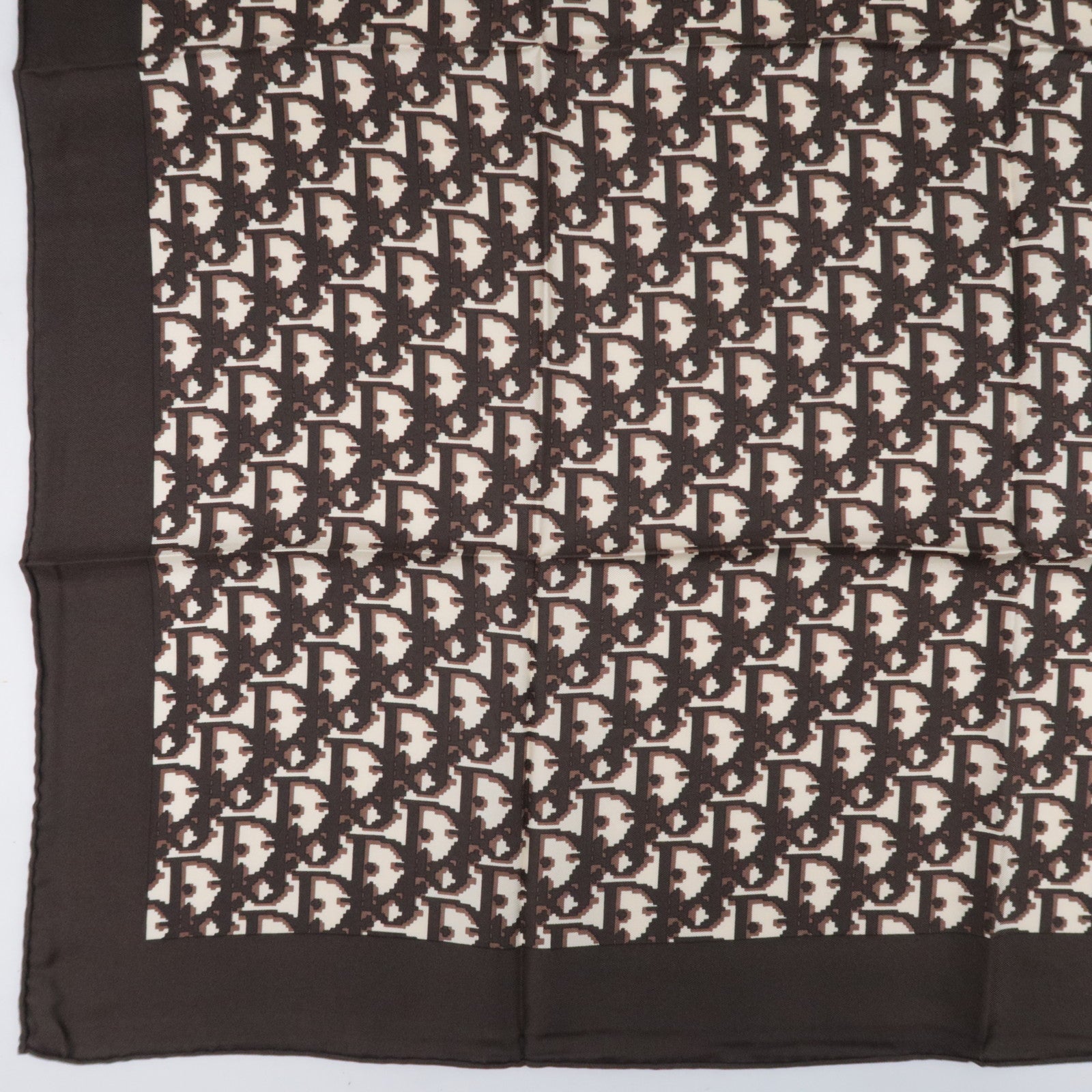 Christian Dior Trotter Scarf 100% Silk Brown