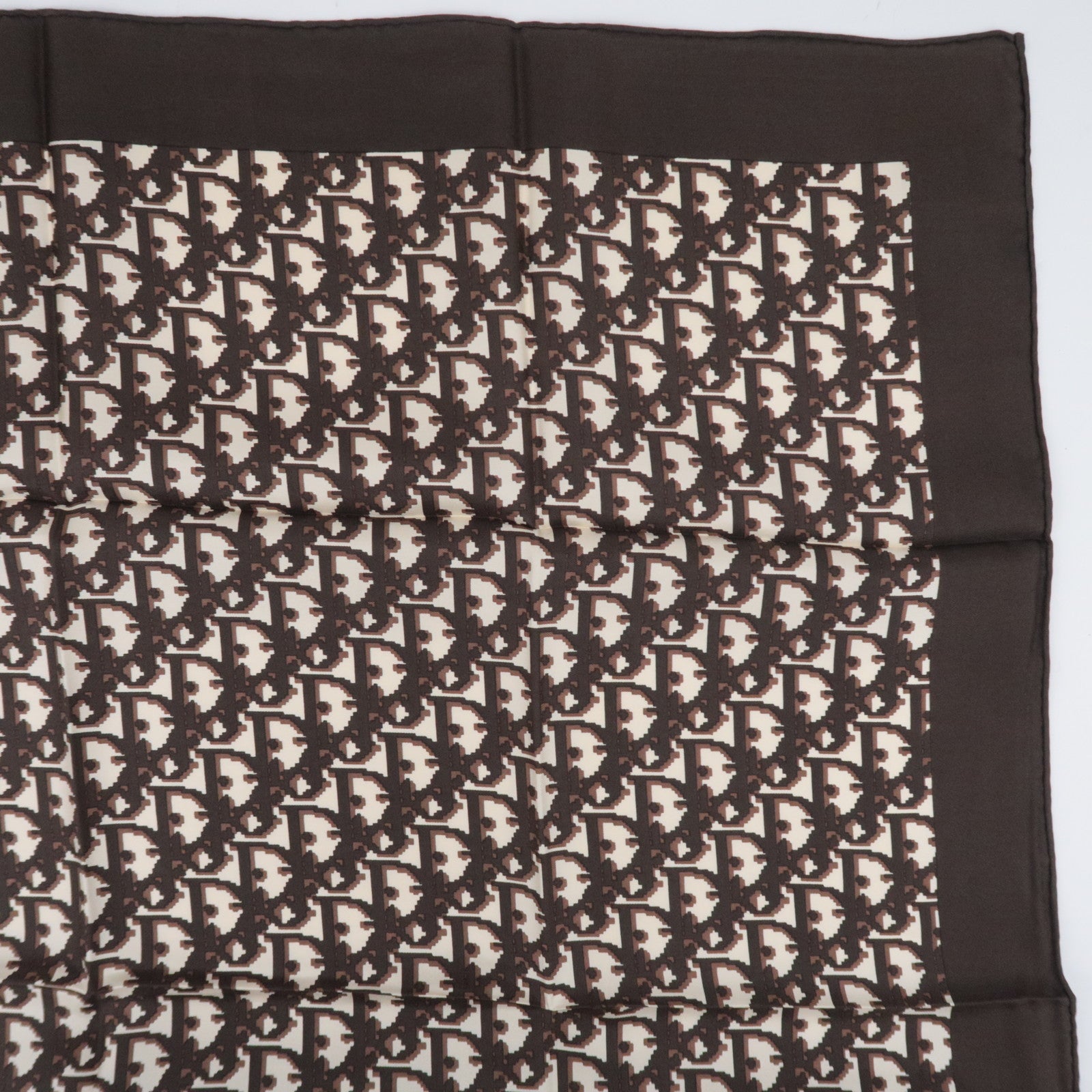 Christian Dior Trotter Scarf 100% Silk Brown