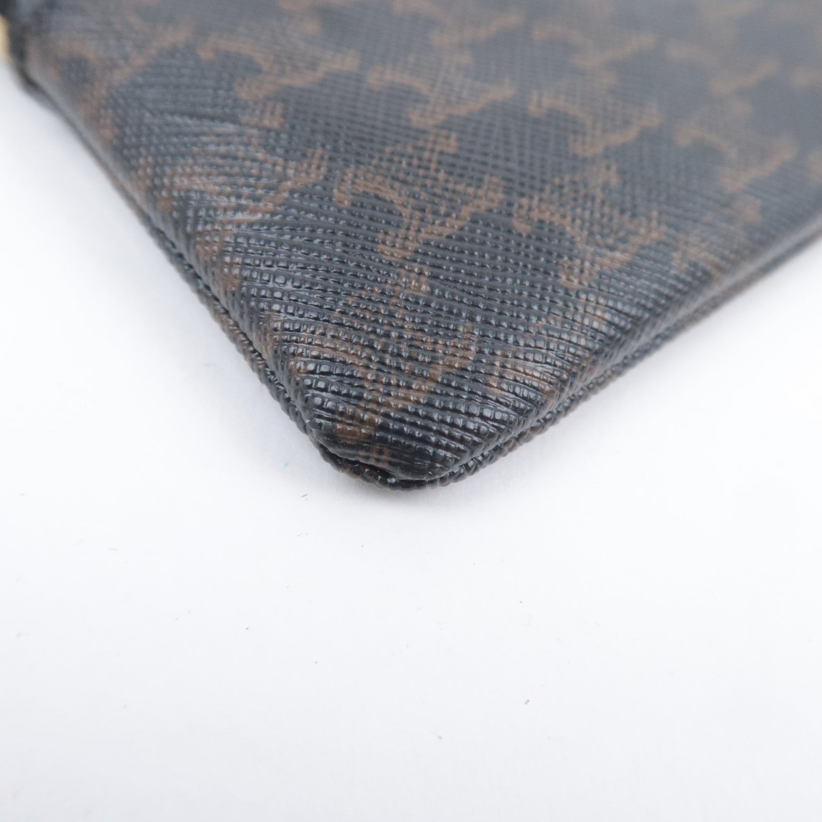 CELINE Triomphe PVC Coin Case Black Brown