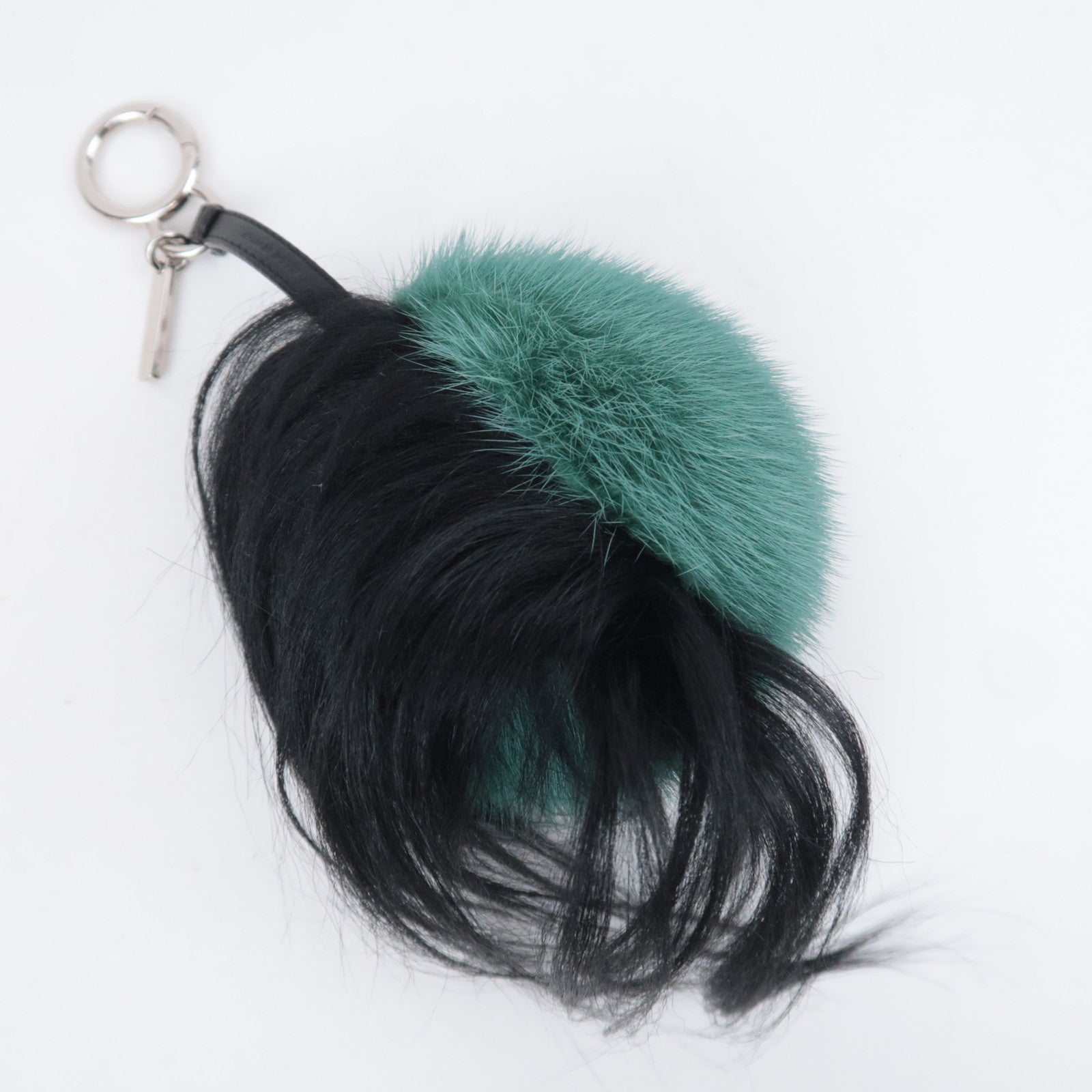 FENDI Monster Bag Bugs Fur Bag Charm Black Green 7AR399